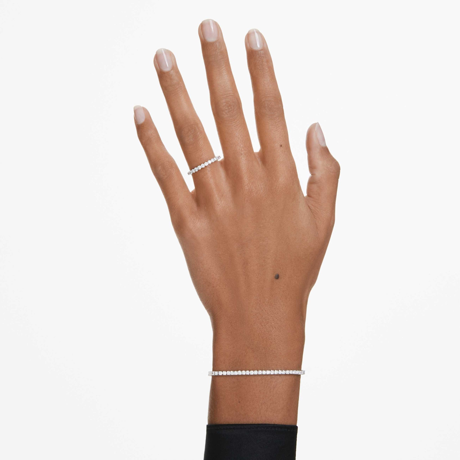 ETERNITY TENNIS BRACELET LAB GROWN DIAMONDS 3 CT TW ROUND SHAPE 14K WHITE GOLD