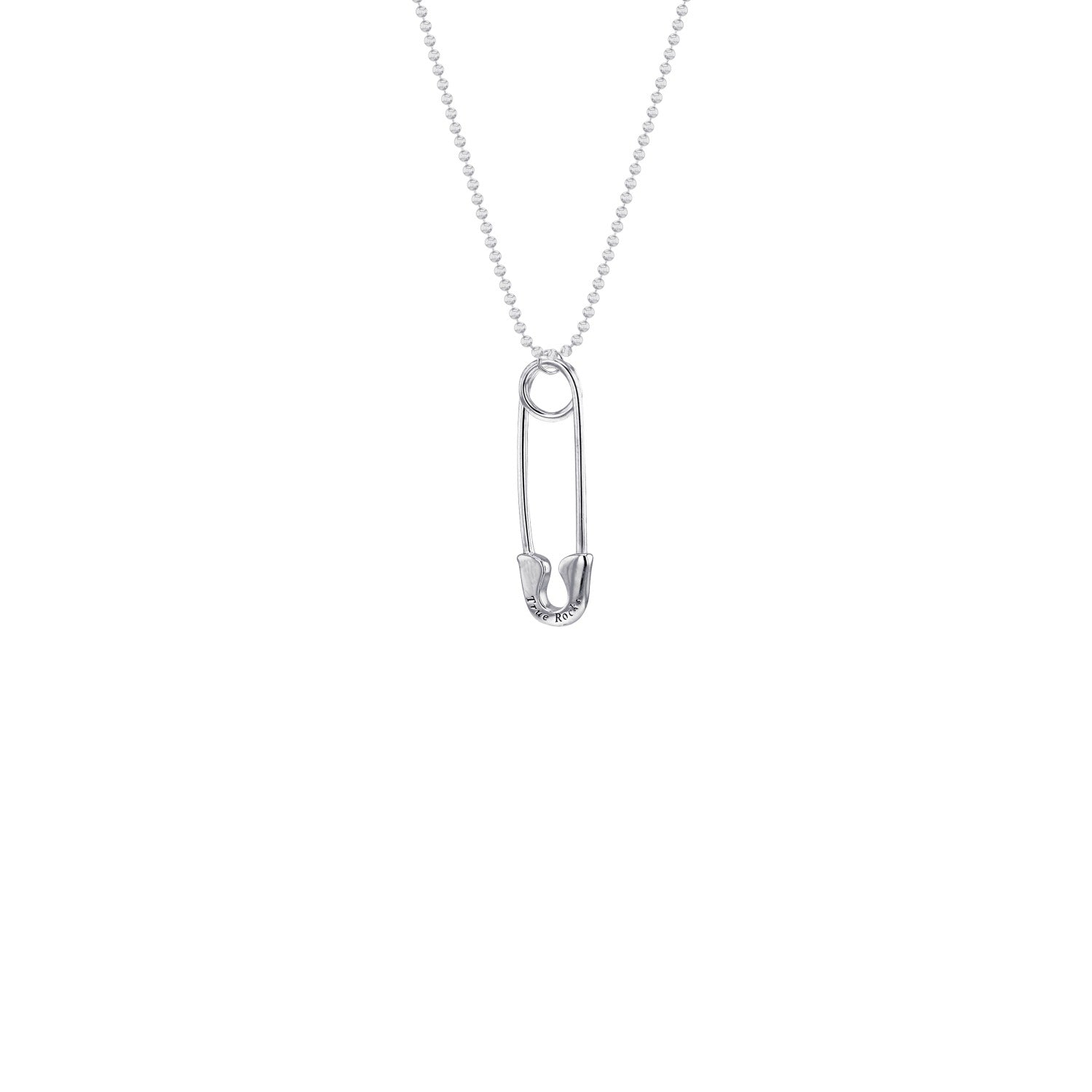 Medium Safety Pin Necklace Silver