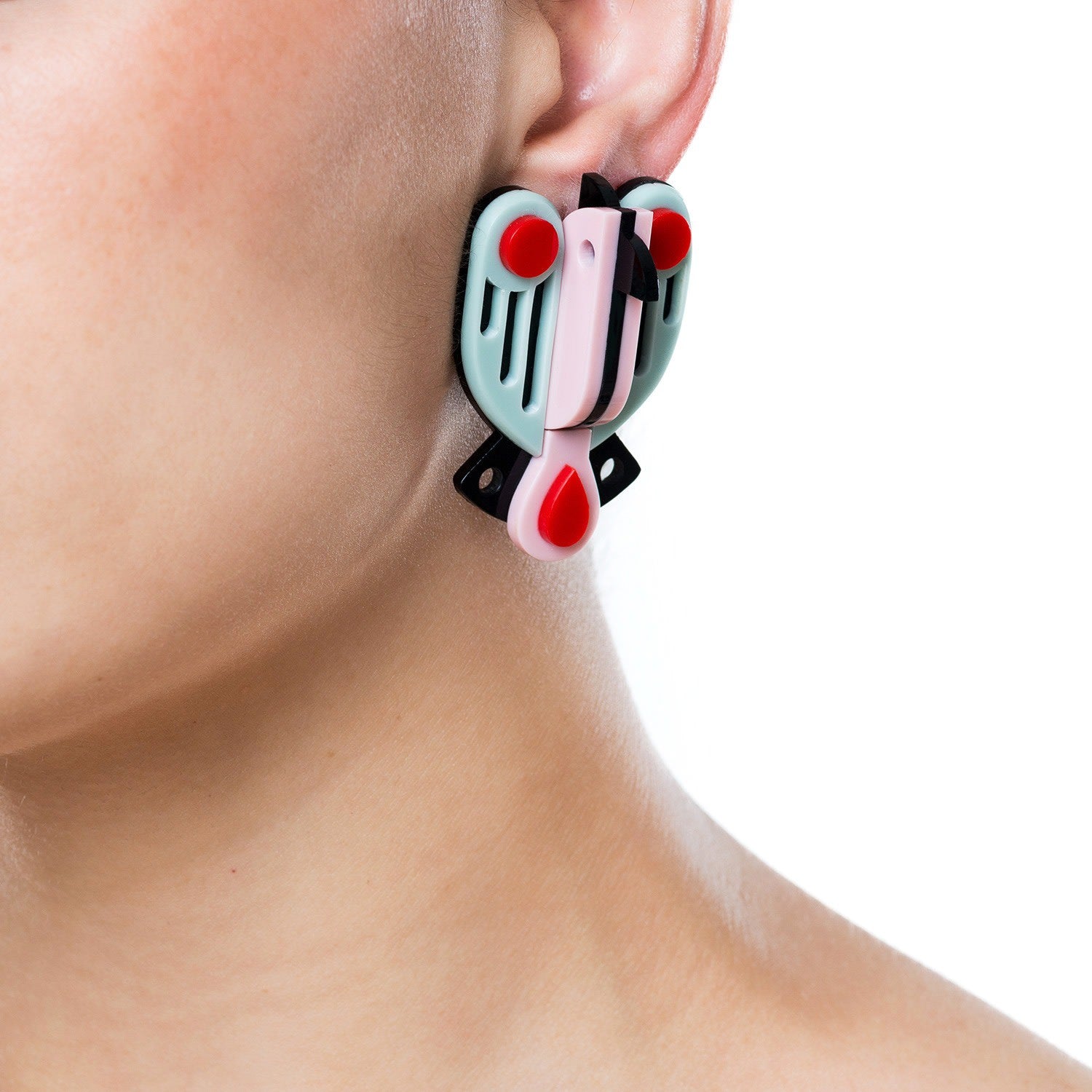 Acrylic Handmade Earring Short Bird Of Paradise