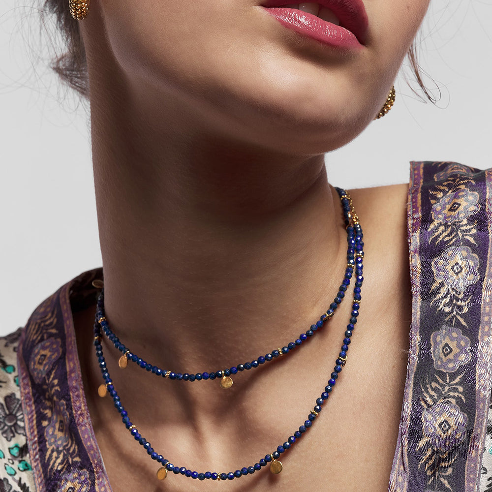 Eva Lapis Lazuli Reversible Gold Necklace
