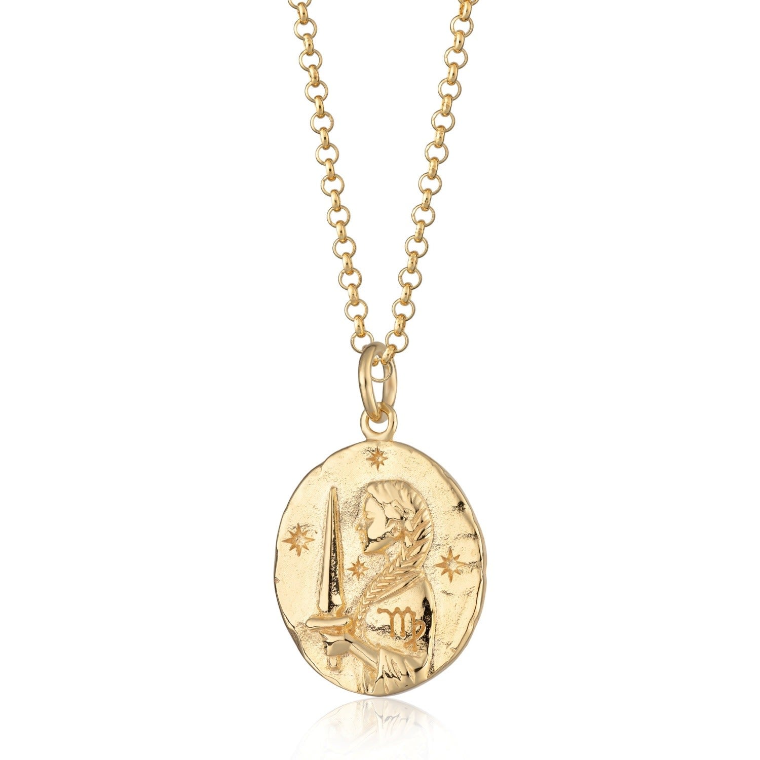 Gold Virgo Zodiac Charm Necklace