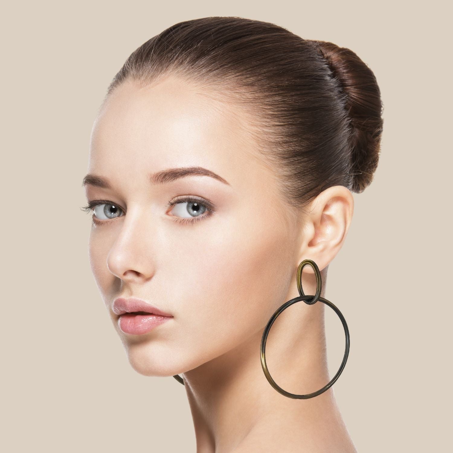 Everly Antique Dangle Hoop Post Earrings