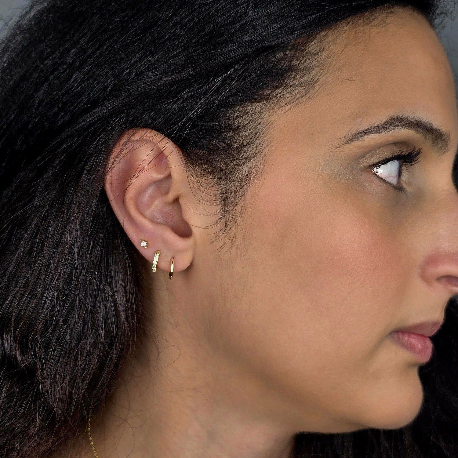 Tiny Stud Diamond Everyday Gold Plated Earrings