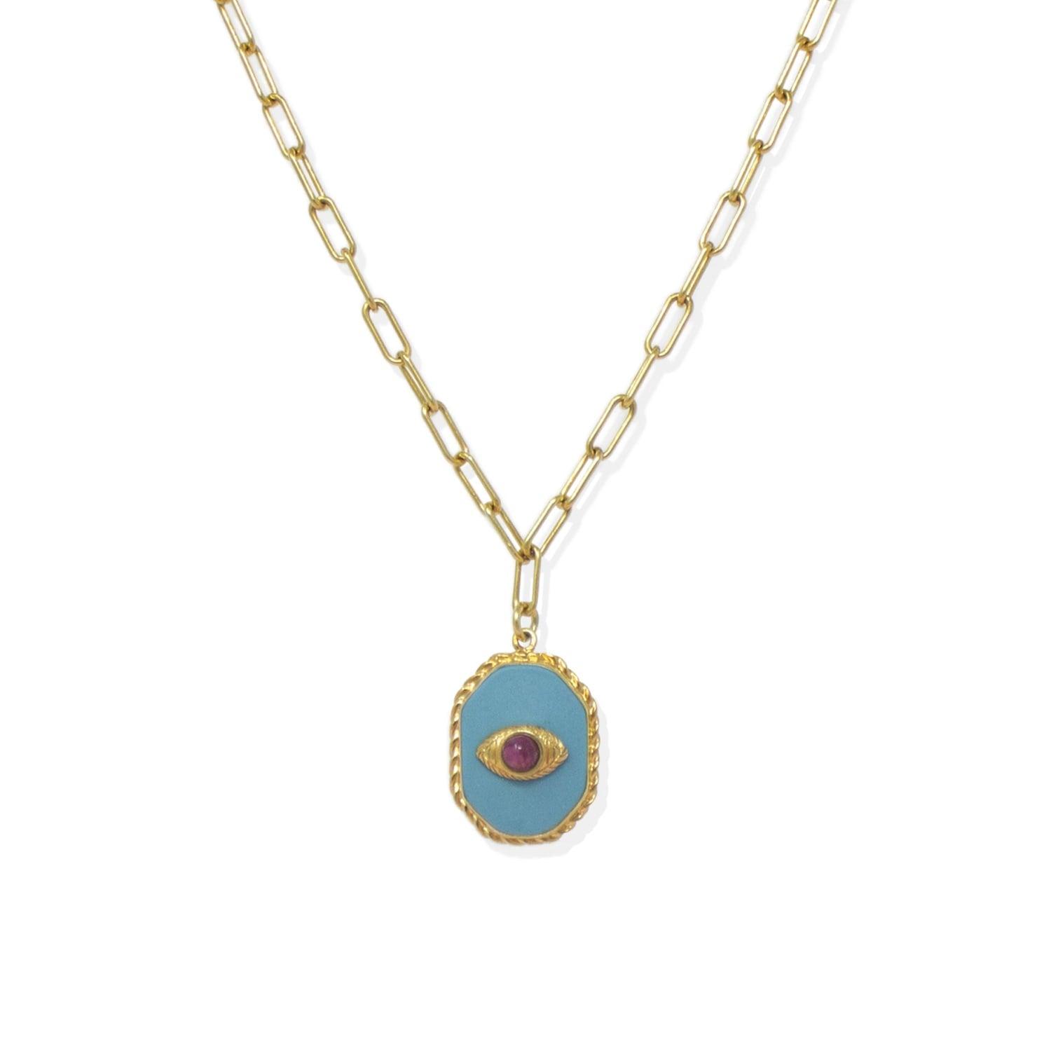 Evil Eye Amulet Necklace With Ruby