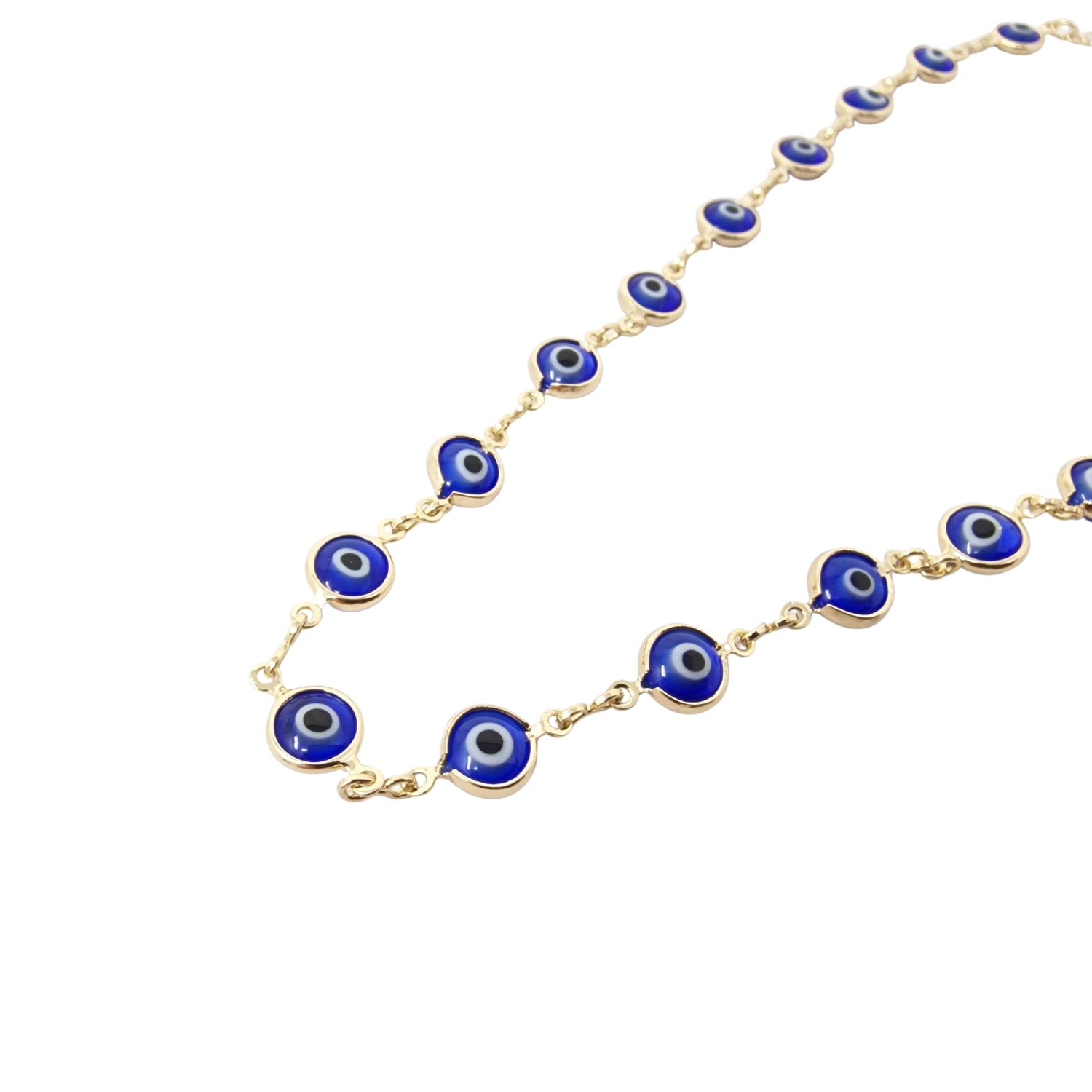 Blue Evil Eye Charm Gold Plated Protection Necklace