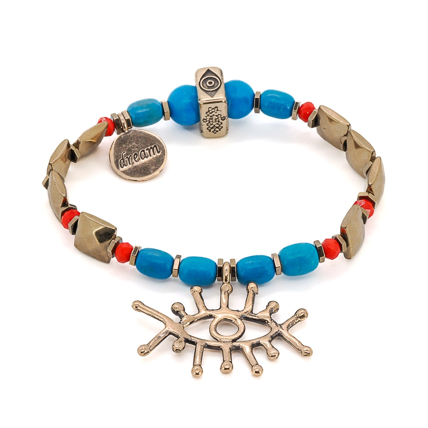Evil Eye Dream Turquoise Beaded Bracelet - Turquoise