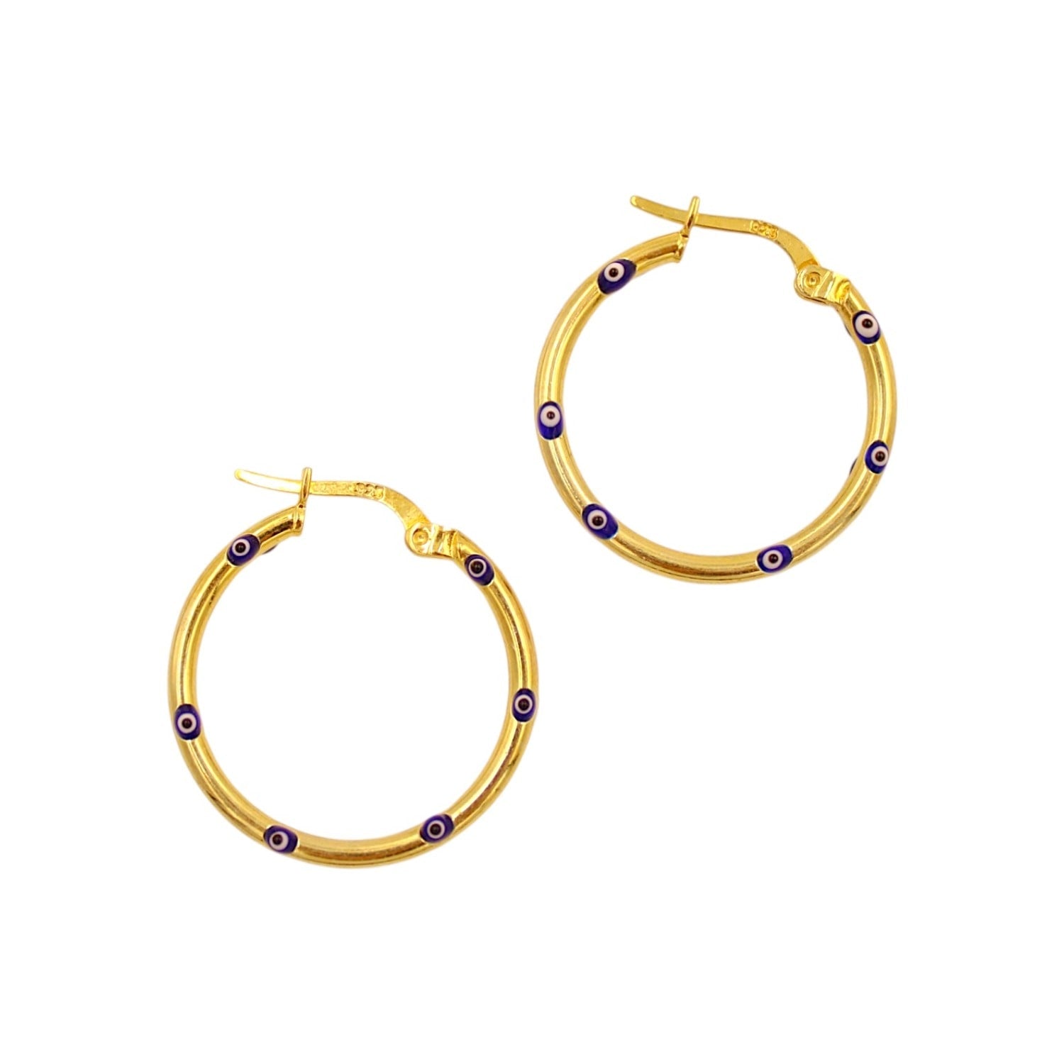 Evil Eye Enamel Hoop Earrings
