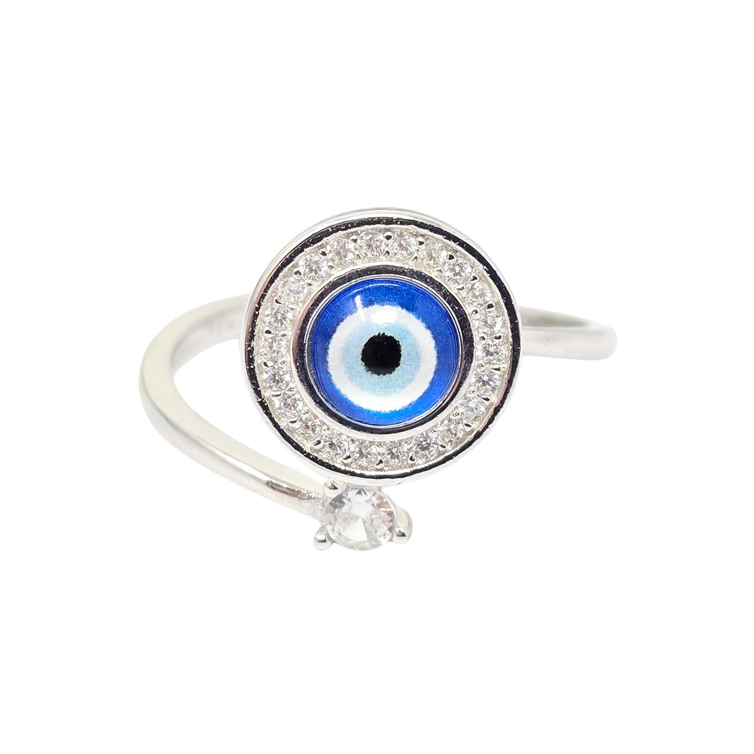 Evil Eye Fidget Spinner Friendship Sterling Silver Ring