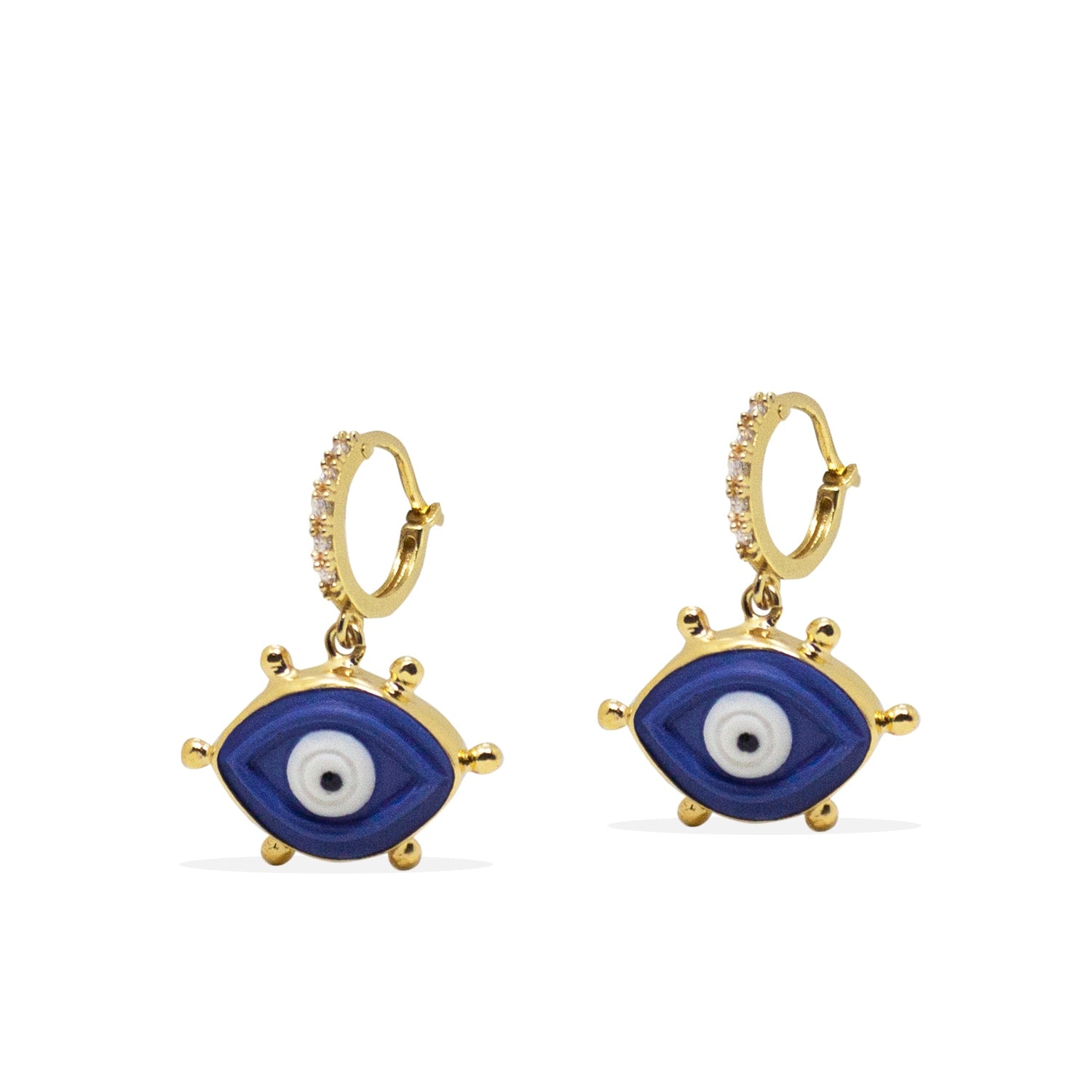 Evil Eye Gold-Plated Hoop Earrings