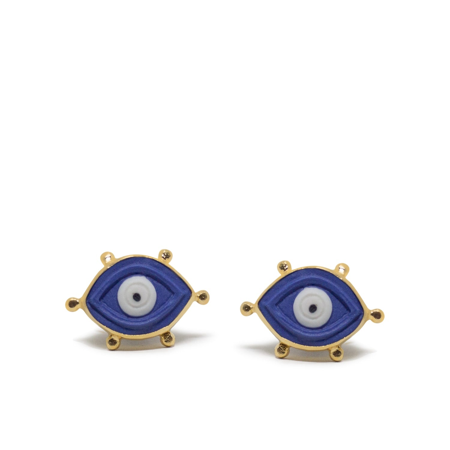 Evil Eye Gold-Plated Stud Earrings