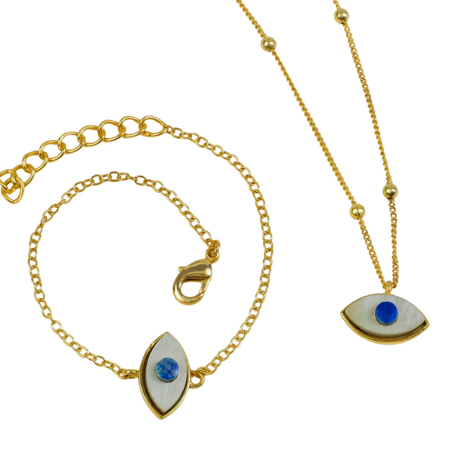 Evil Eye Mother Of Pearl Jewellery Set