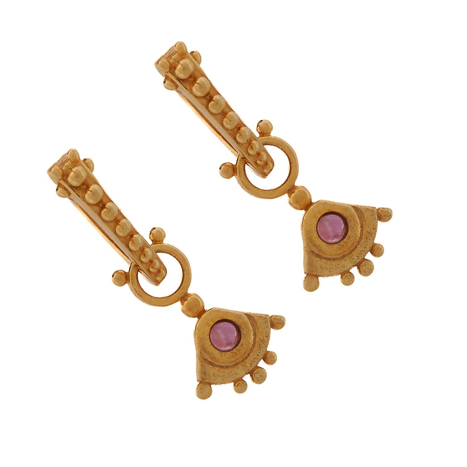 Evil Eye Sterling Silver Gold Gemstone Earring Gold