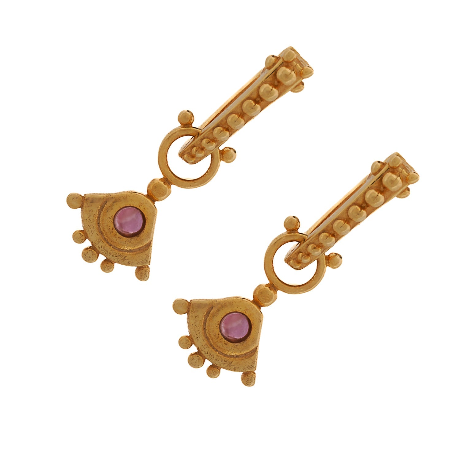 Evil Eye Sterling Silver Gold Gemstone Earring Gold