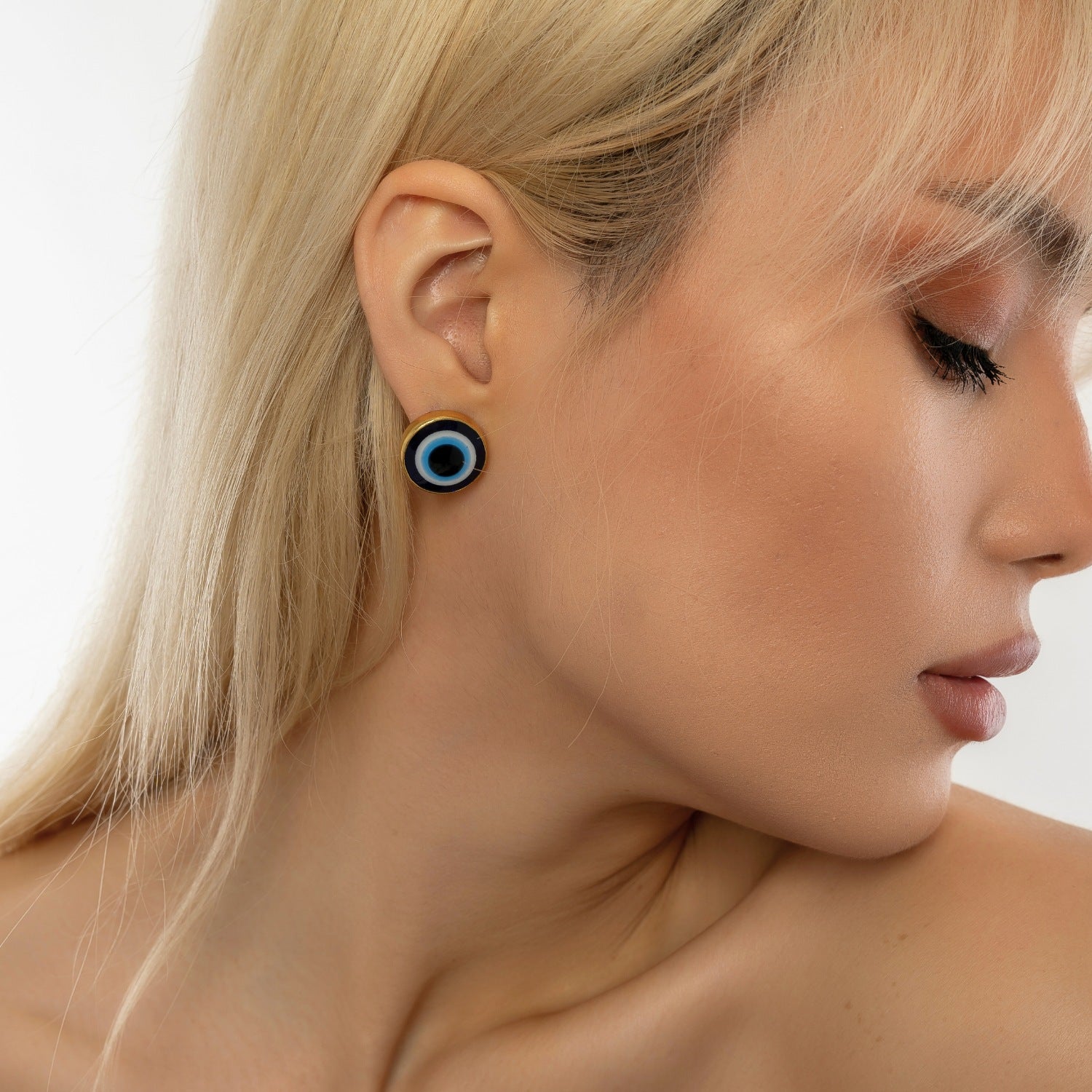 Evil Eye Stud Earring In Gold