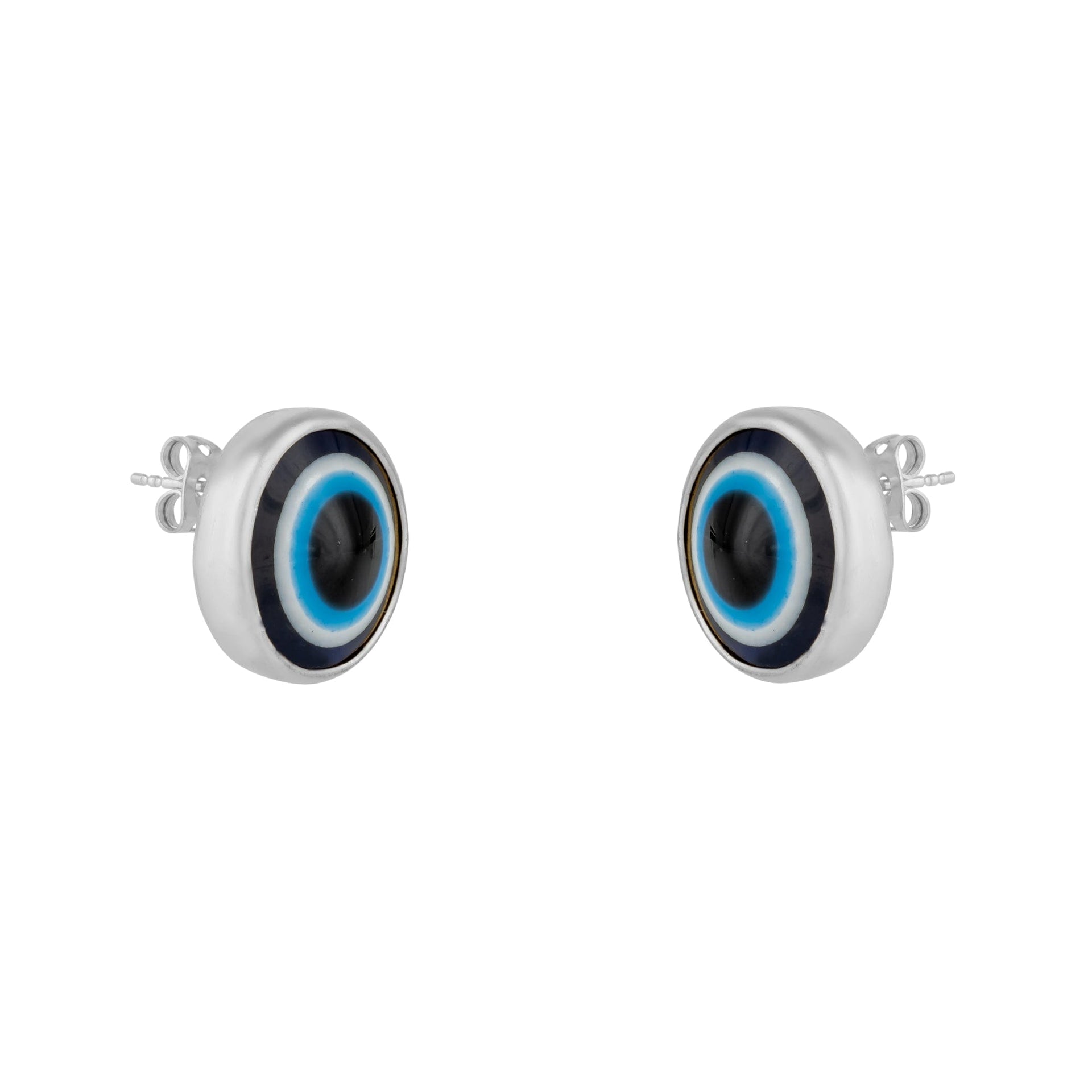 Evil Eye Stud Earring In Silver