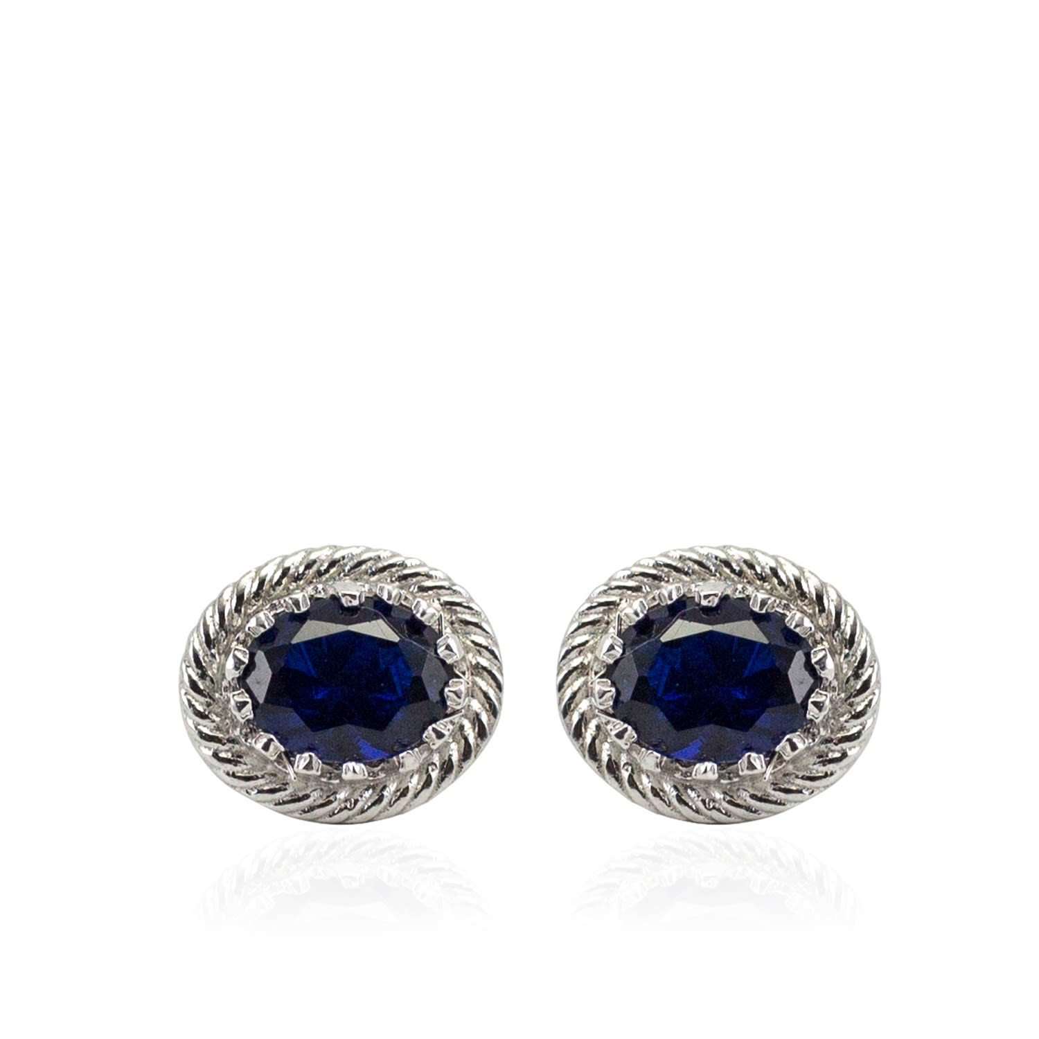 Luccichio Blue Agate Stud Earrings