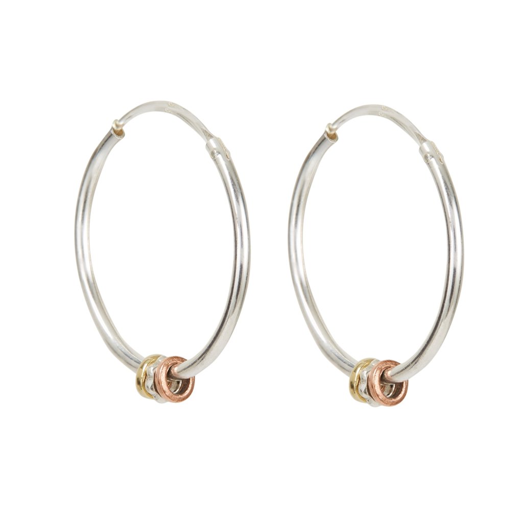 Maharani Spin & Wish Silver Hoop Earrings