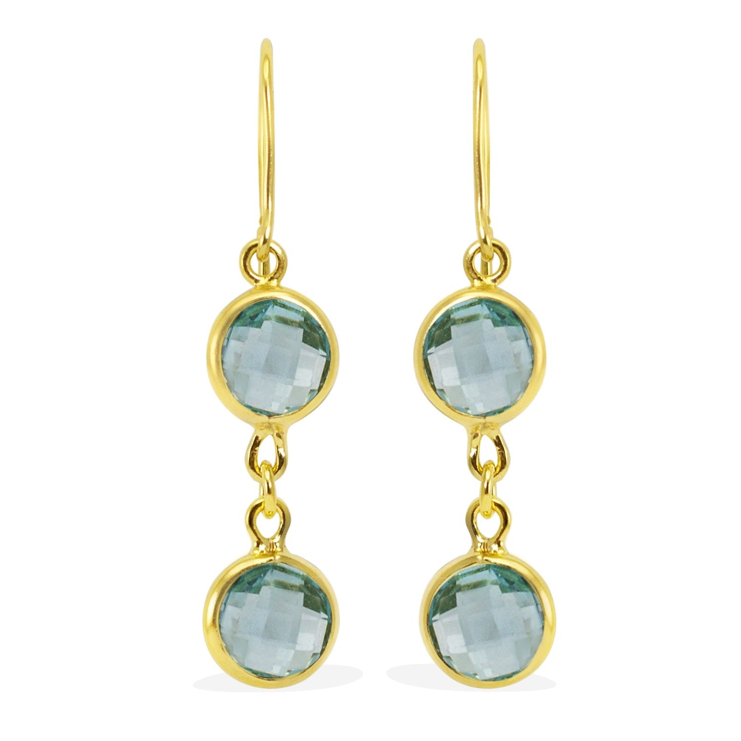 Positano Gold-Plated Sky Blue Topaz Drop Earrings
