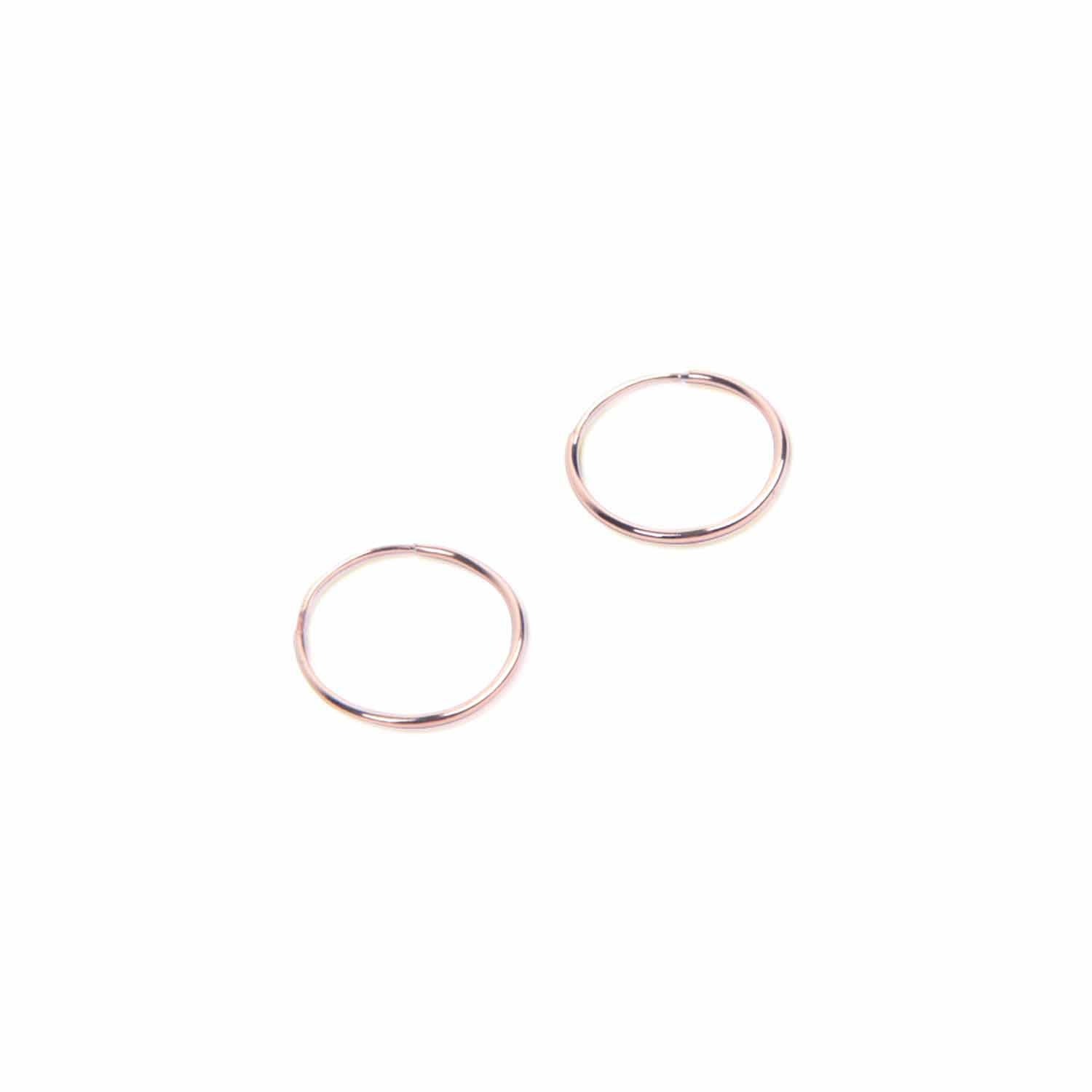 14K Gold Small Endless Hoop Earring Rose Gold