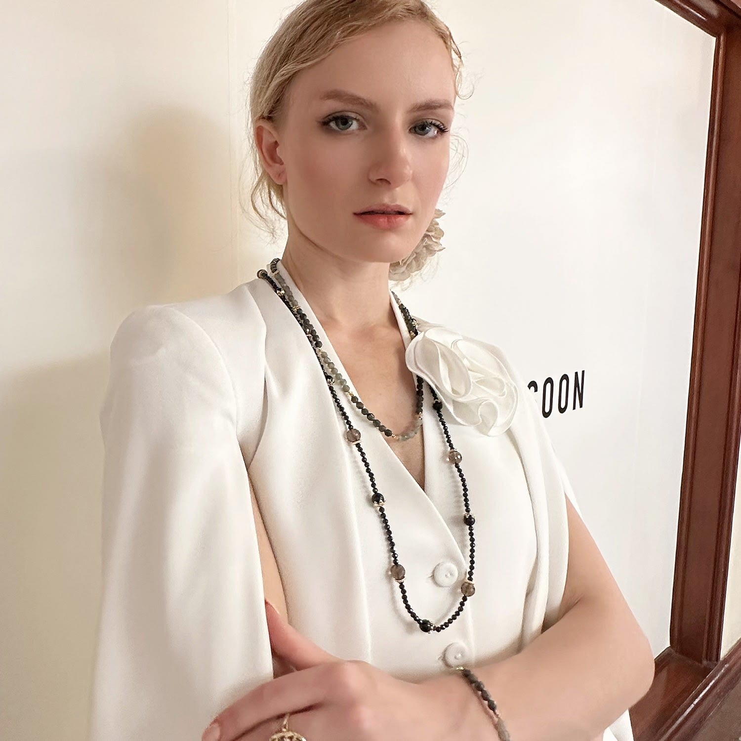 Exquisite Gray Color Natural Labradorite Necklace