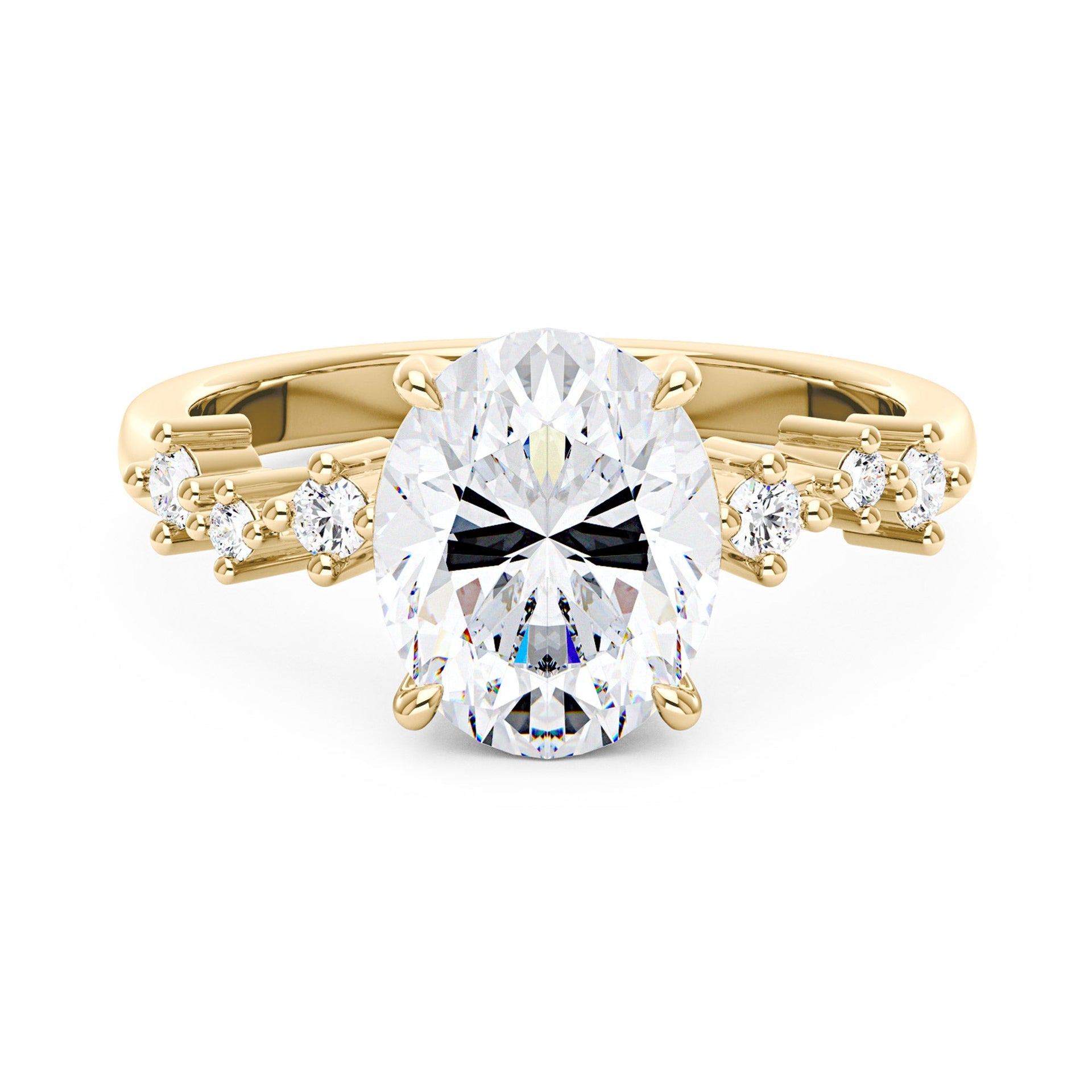 3 Carat Nature Inspired Oval Cut Moissanite Engagement Ring