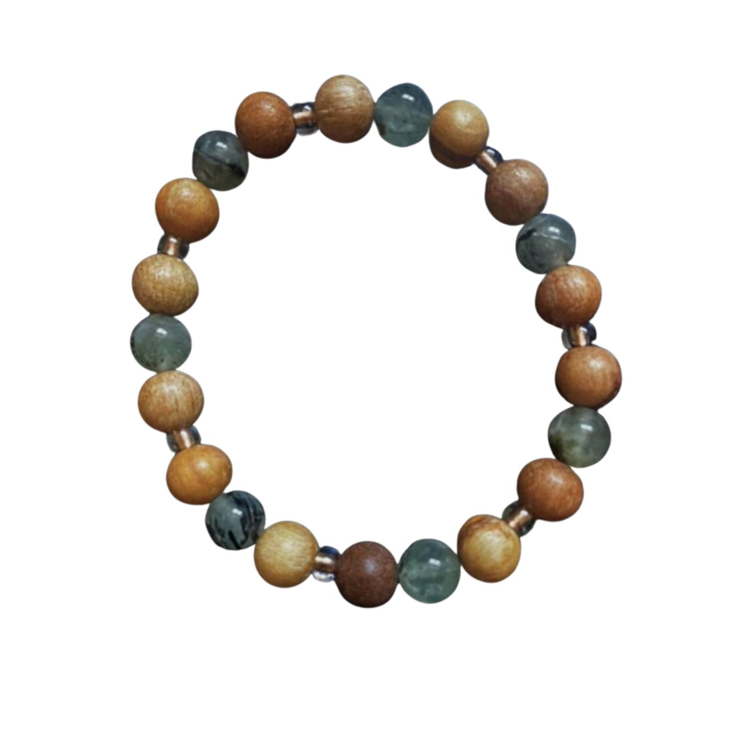 Extraordinary Prehnite Palo Santo Bracelet
