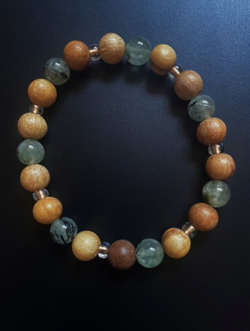 Extraordinary Prehnite Palo Santo Bracelet
