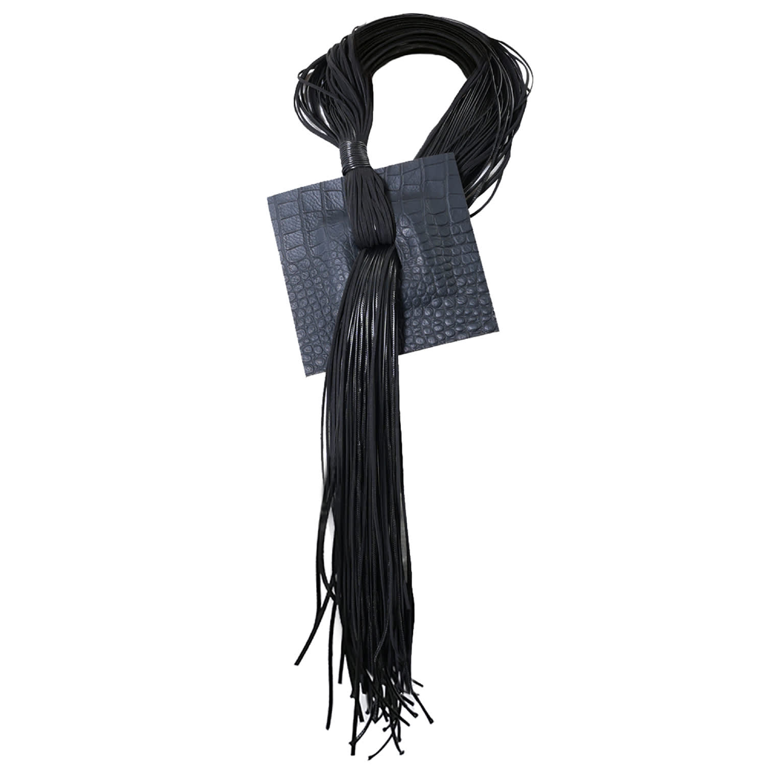 Extravagant Genuine Leather Necklace In Black