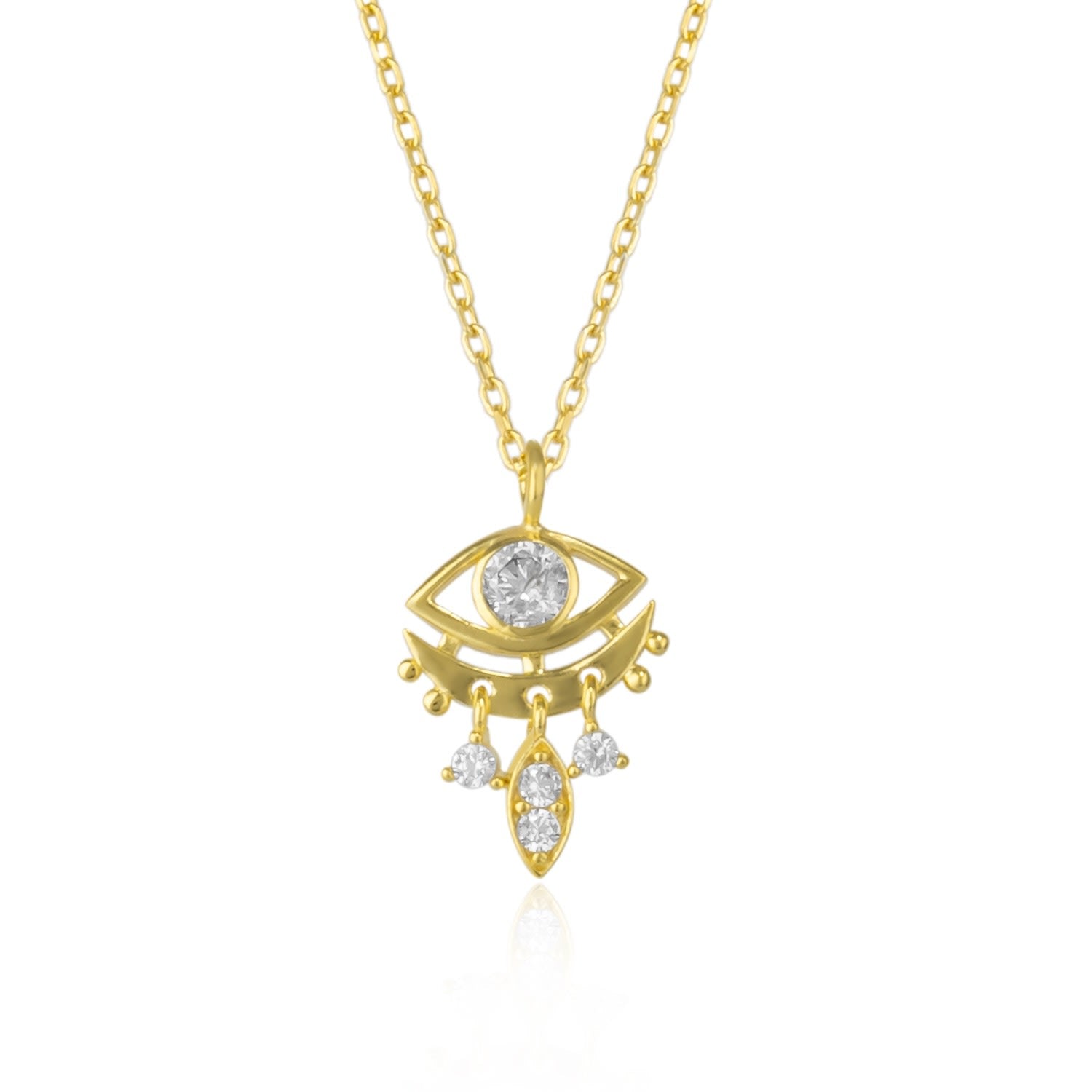 Eye Drop Necklace Sterling Silver - Gold