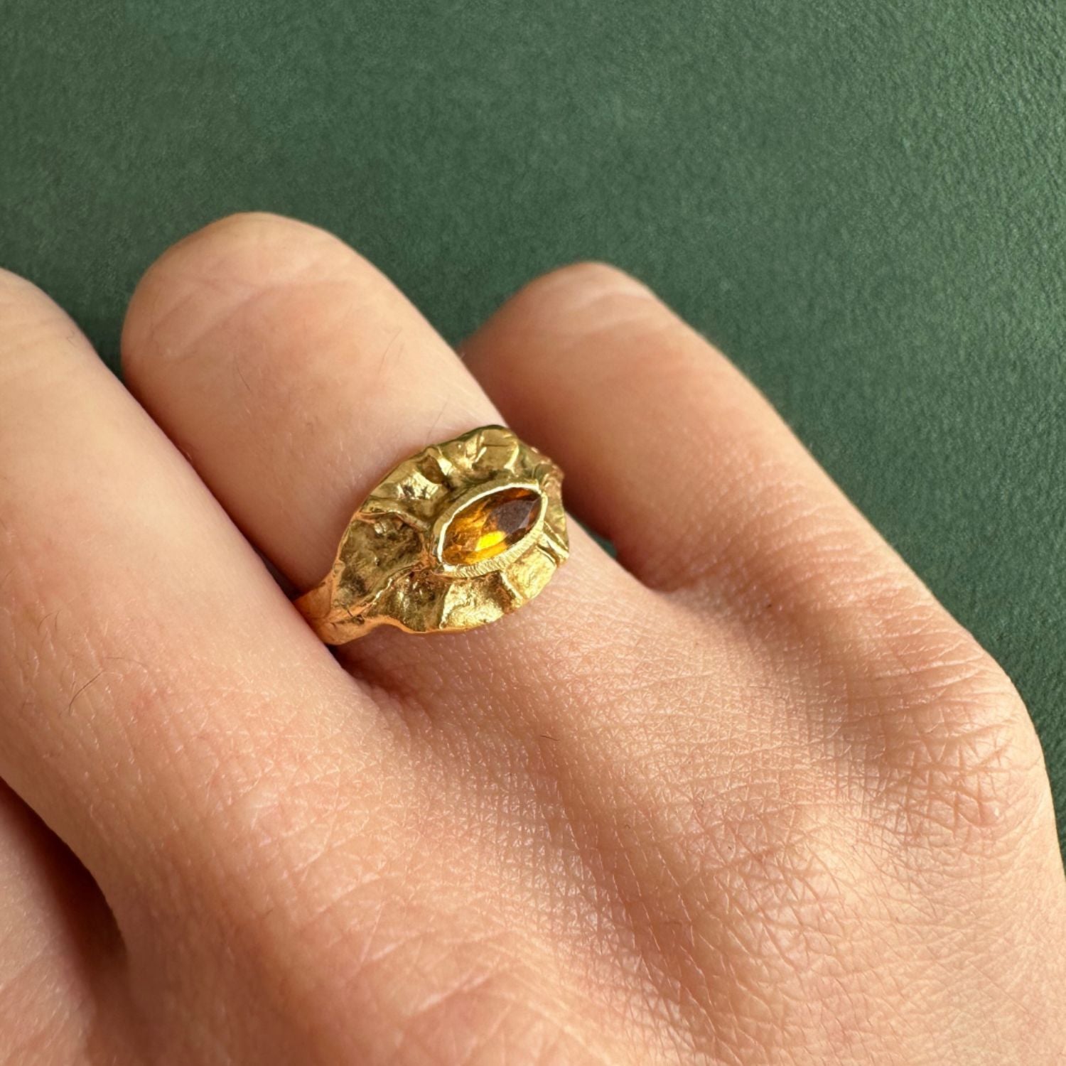 Eye Of Ra Citrine Ring