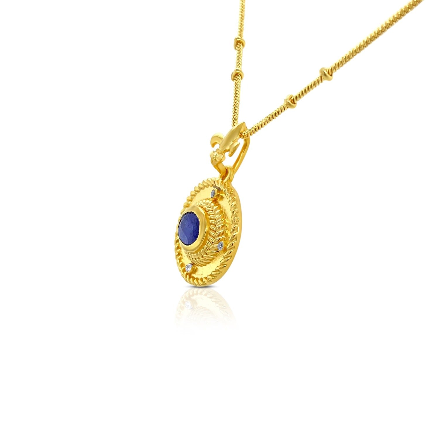 Sapphire Birthstone Mythology Pendant