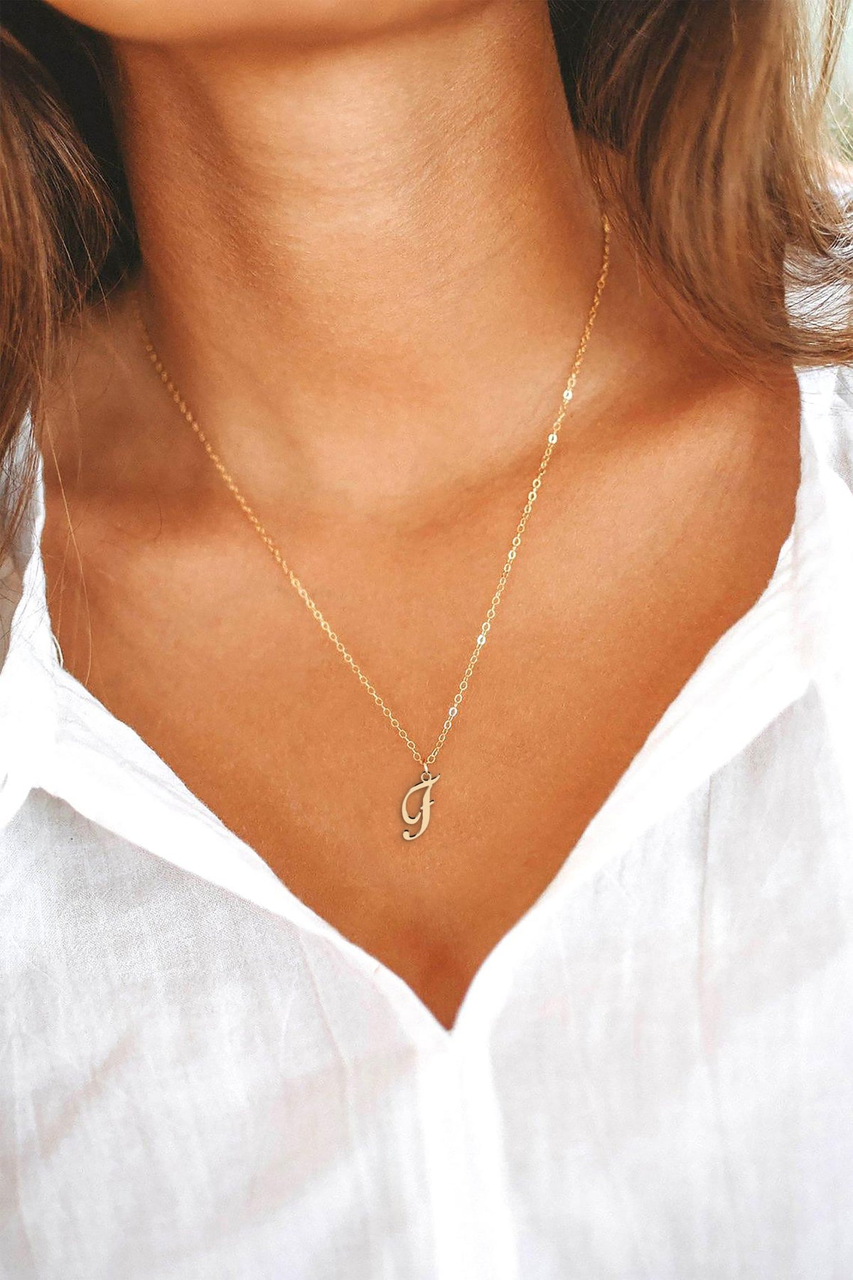 F Initial Necklace
