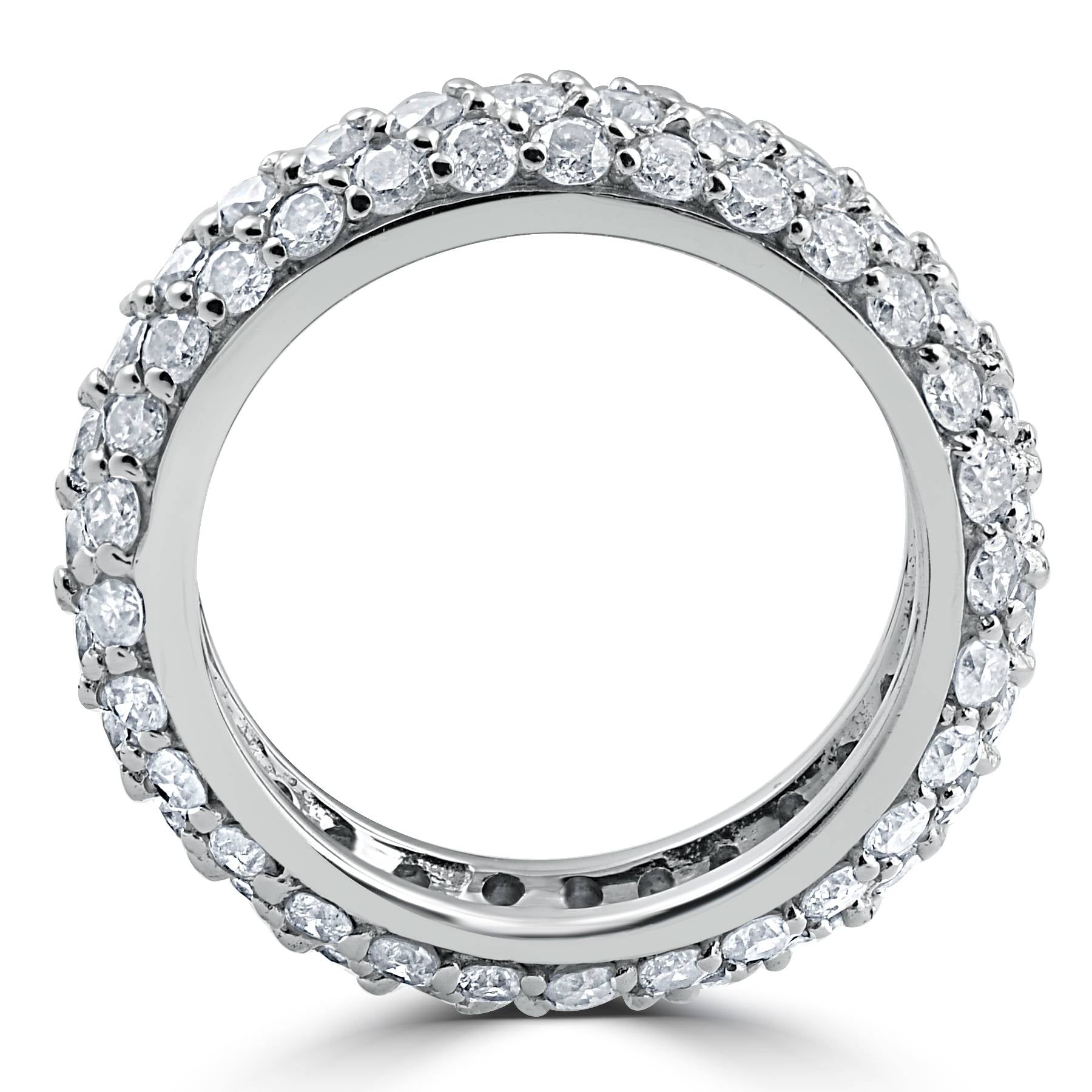 3ct Pave Diamond Eternity Ring 14K White Gold