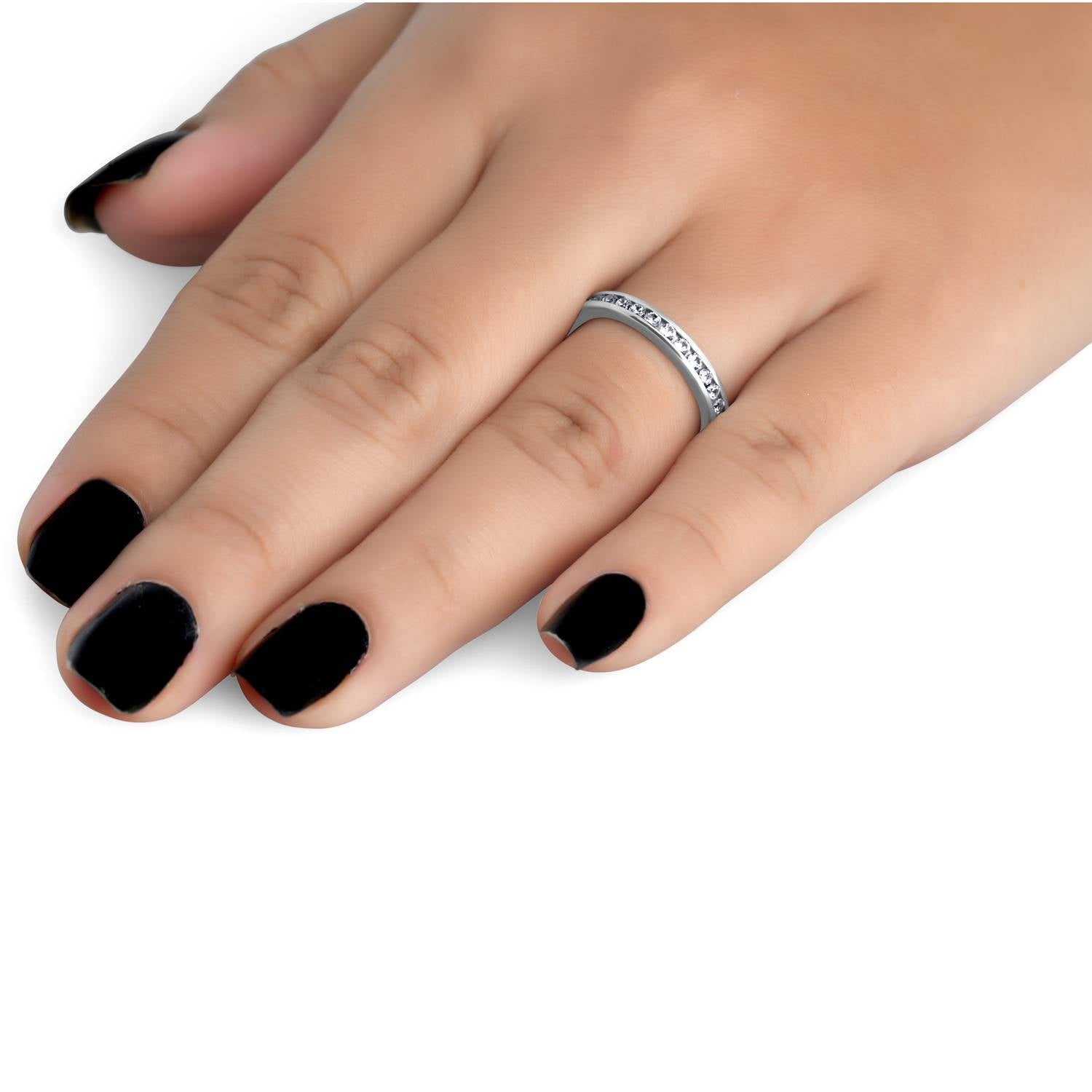 1ct Diamond Wedding Eternity Stackable 14K Ring New White Gold