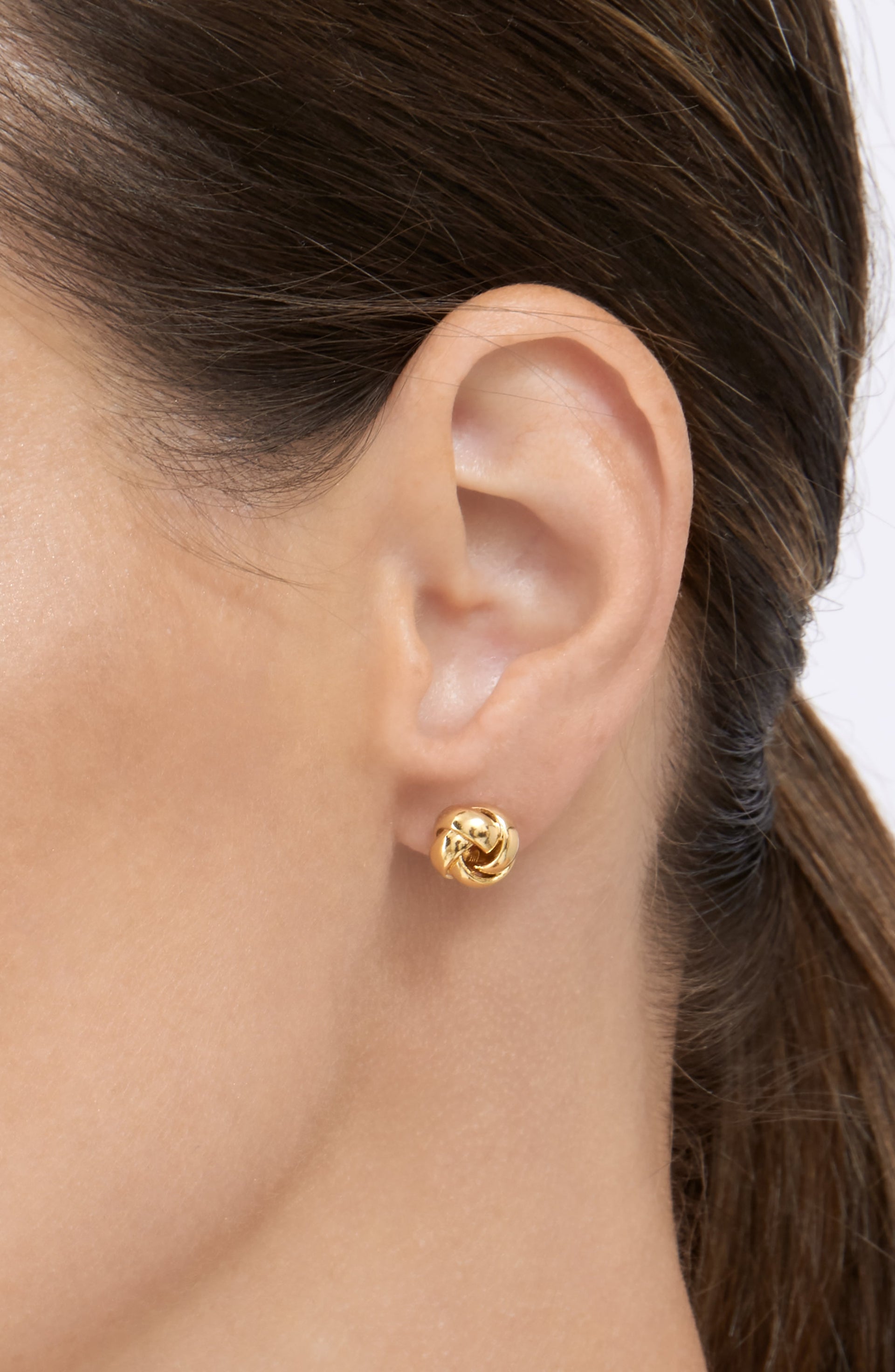 Adornia Knot Stud Earrings gold