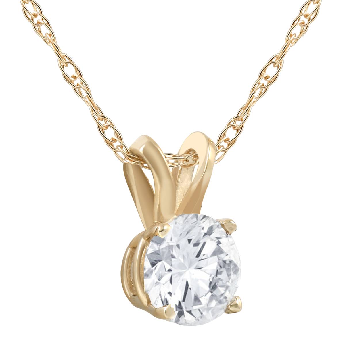 5/8 ct Round Diamond Solitaire Pendant 14K Yellow Gold