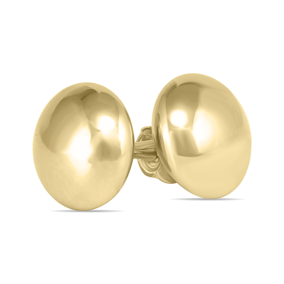 14K Yellow Gold 8mm Button Ball Stud Earrings