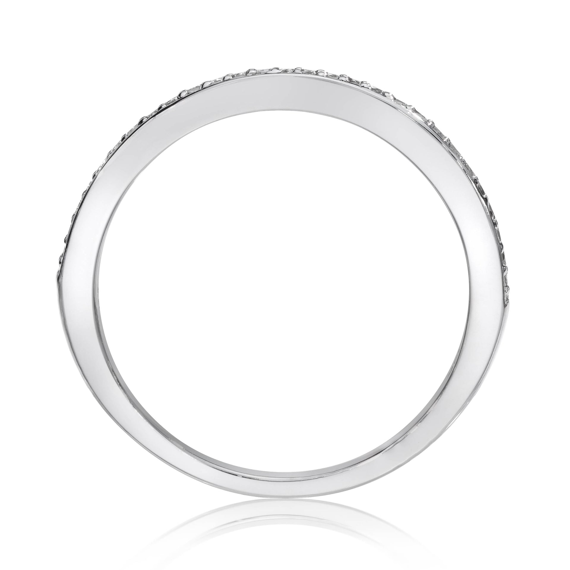 1/10ct Pave Diamond Wedding Ring 14K White Gold