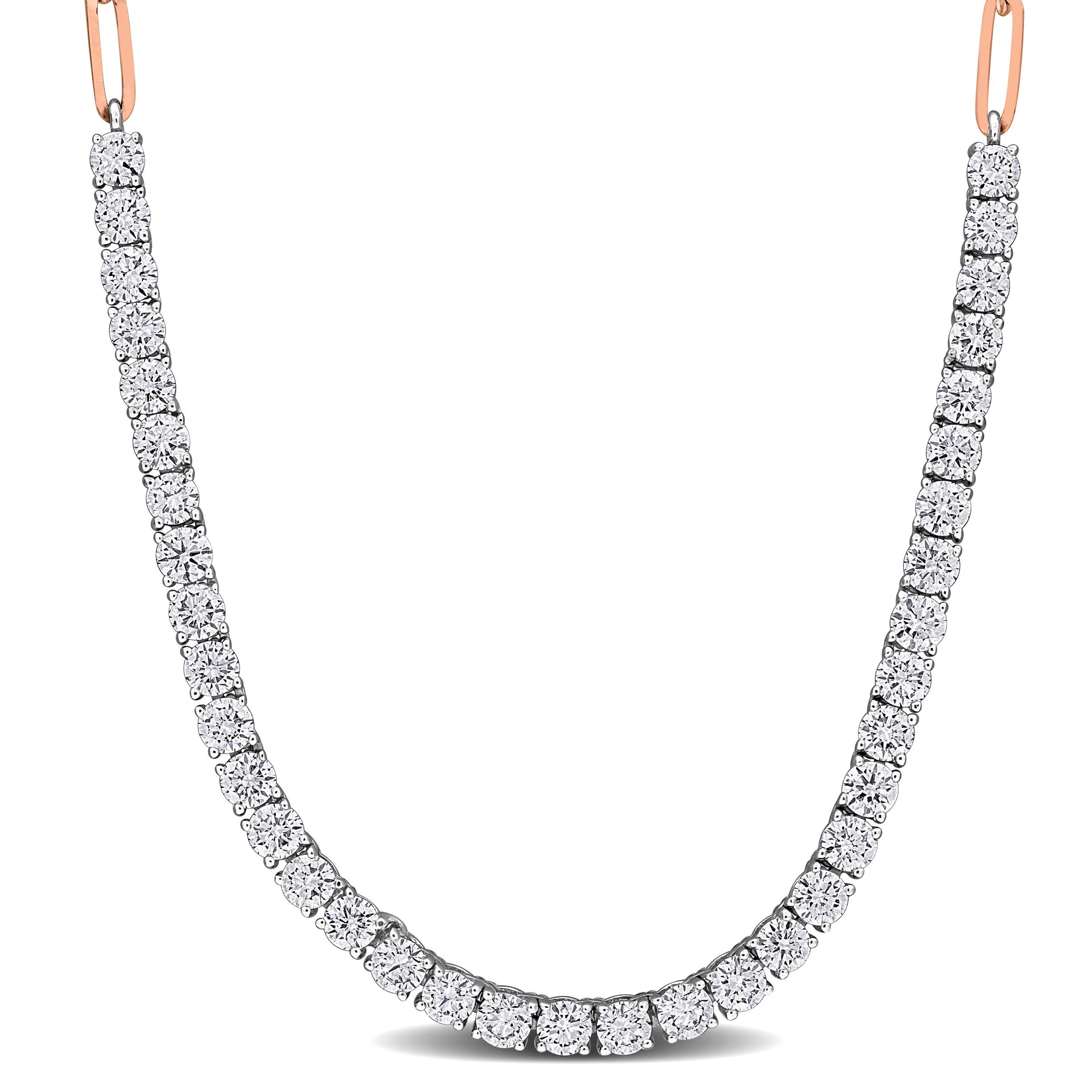 Created Forever 1 5/8 ct TW Lab-Grown Diamond Tennis Necklace 14k Two-Tone Gold-16 in