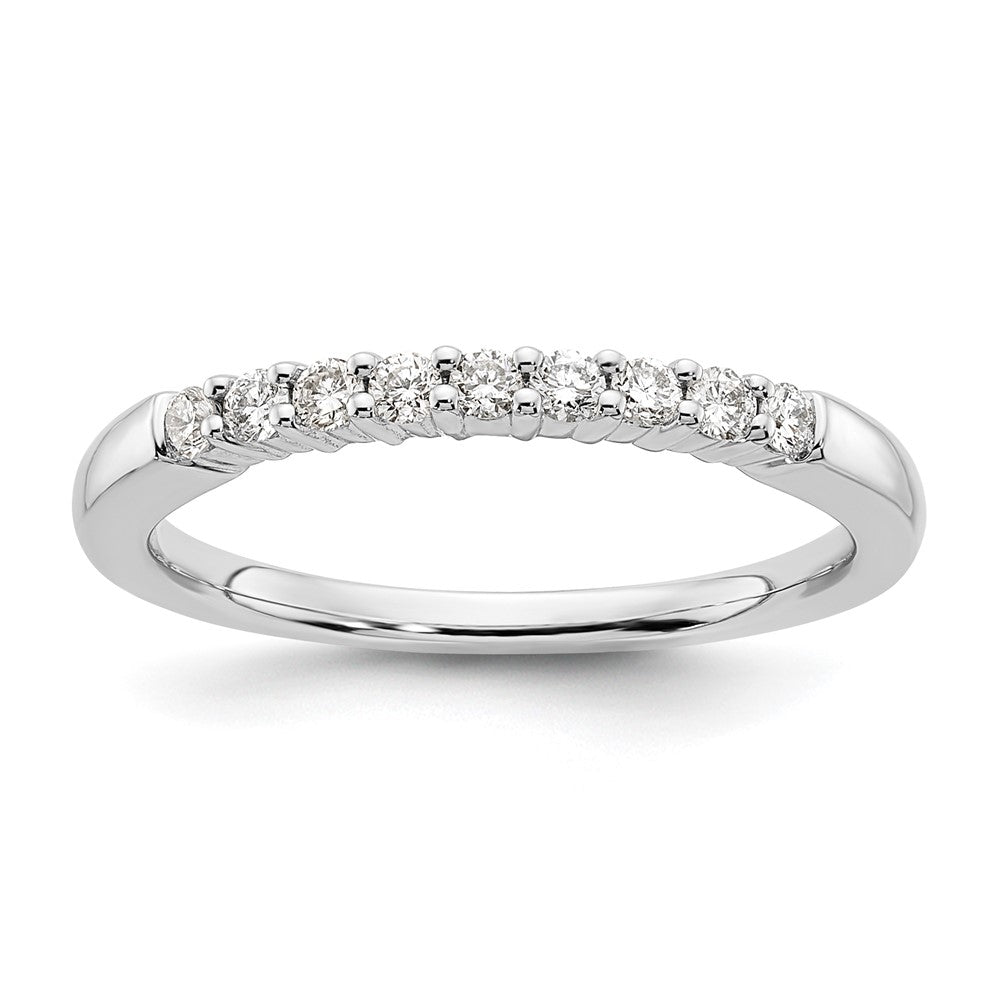 14k White Gold Lab Grown Diamond 9-stone Band Ring 1/4ct Clarity- VS Color- G-H