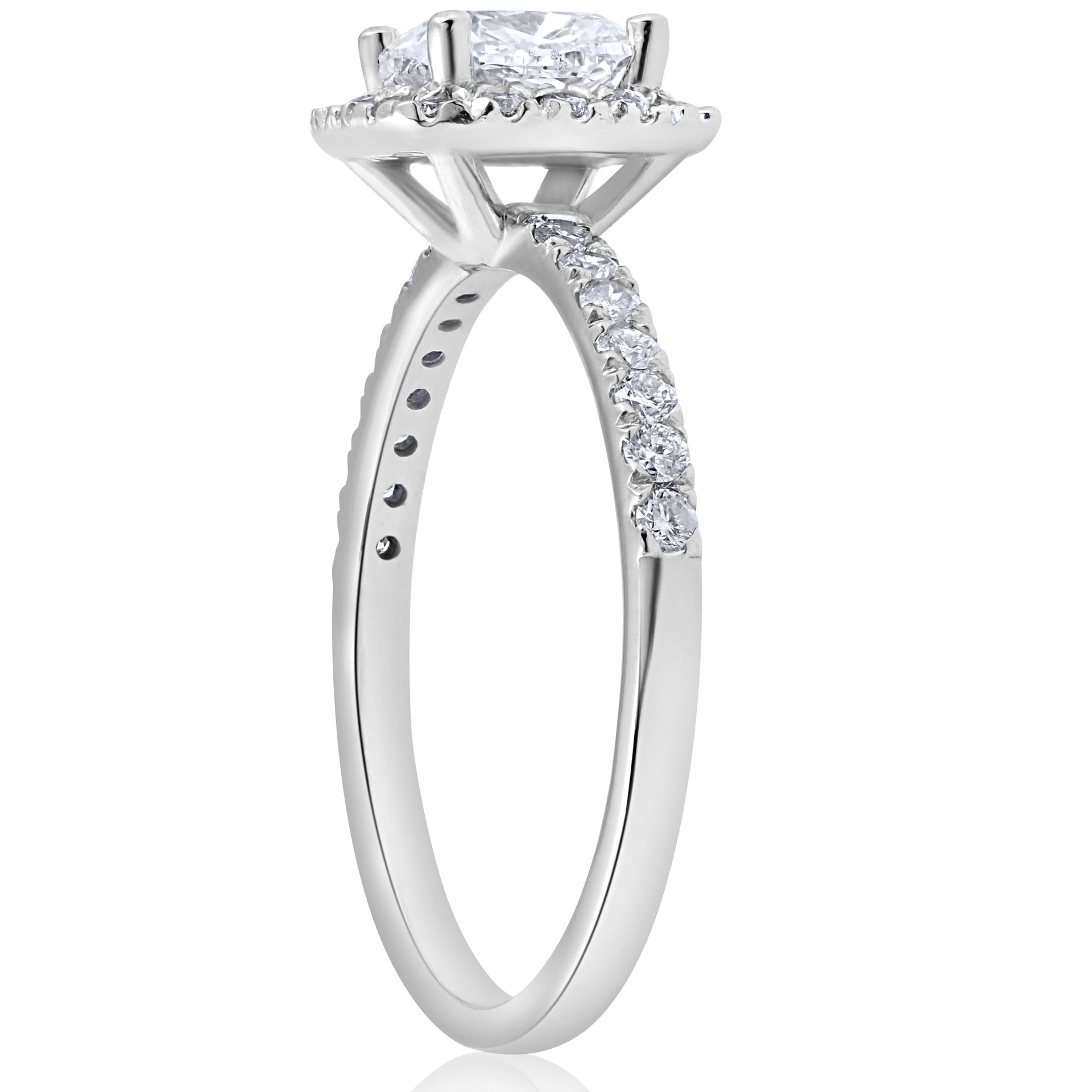 2 ct Cushion Diamond Halo Engagement Ring 14k White Gold