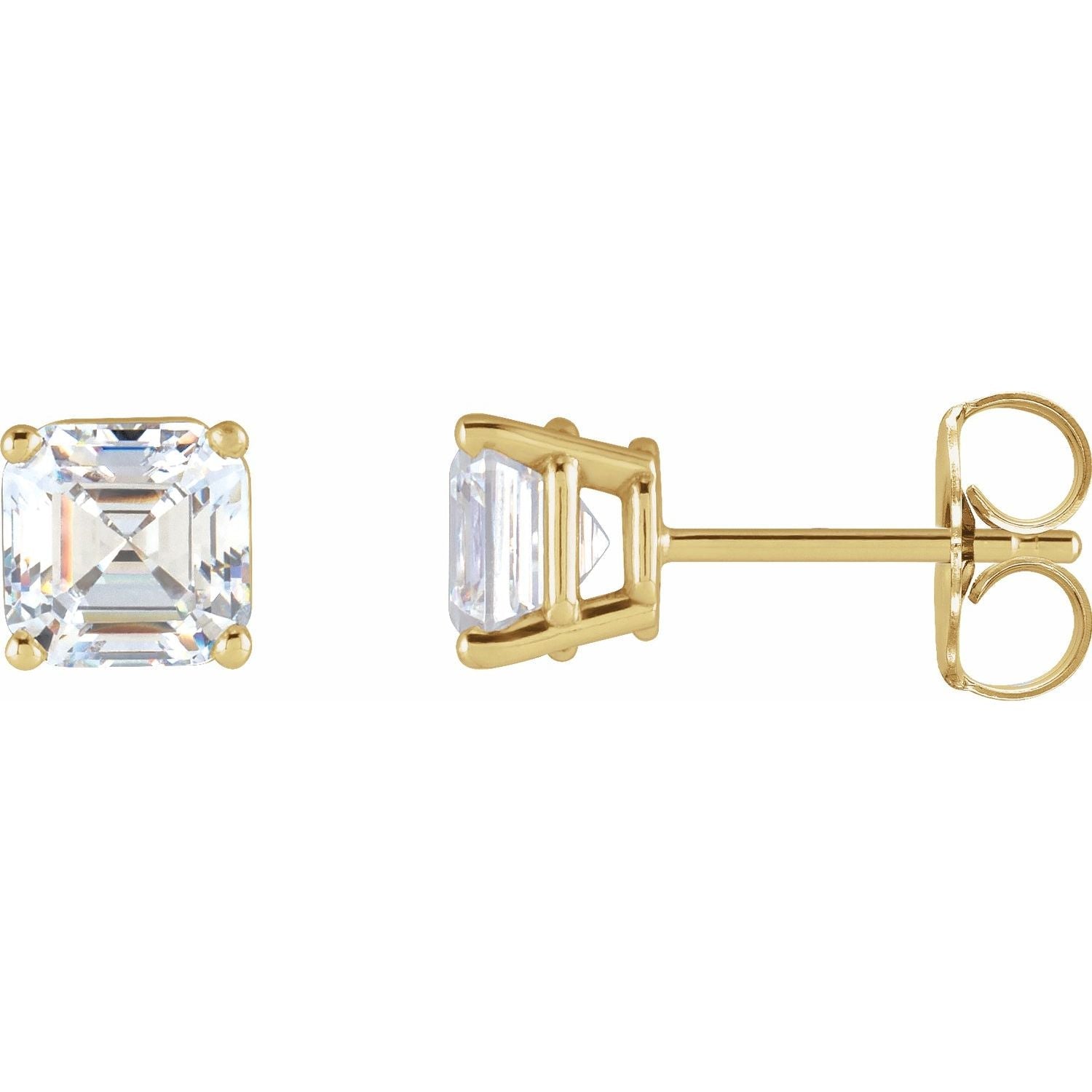 14K Gold 1/2ct Lab-grown Diamond Earrings Clarity SI Color G-H