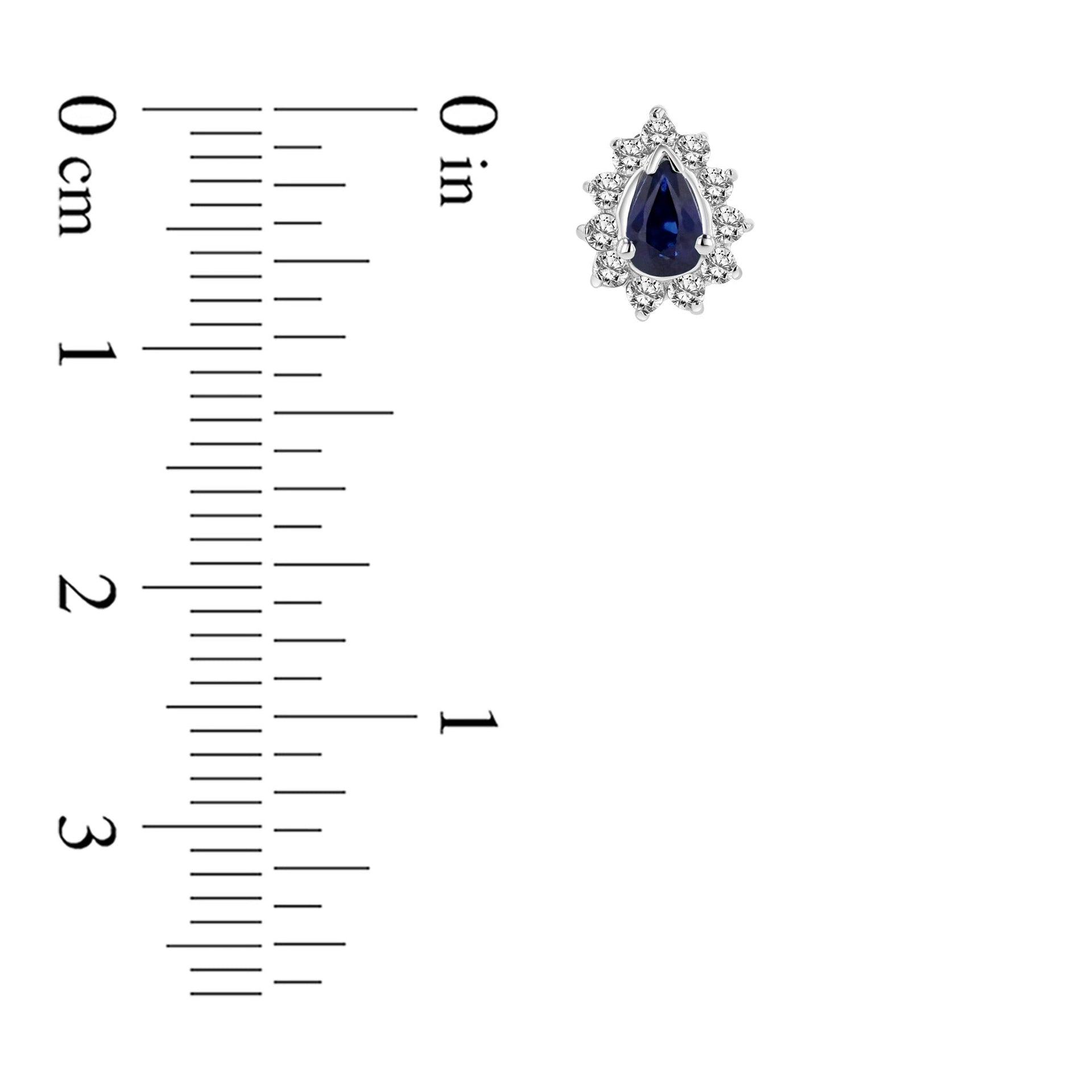 0.80cttw Diamond and Sapphire Earring in 14k Gold