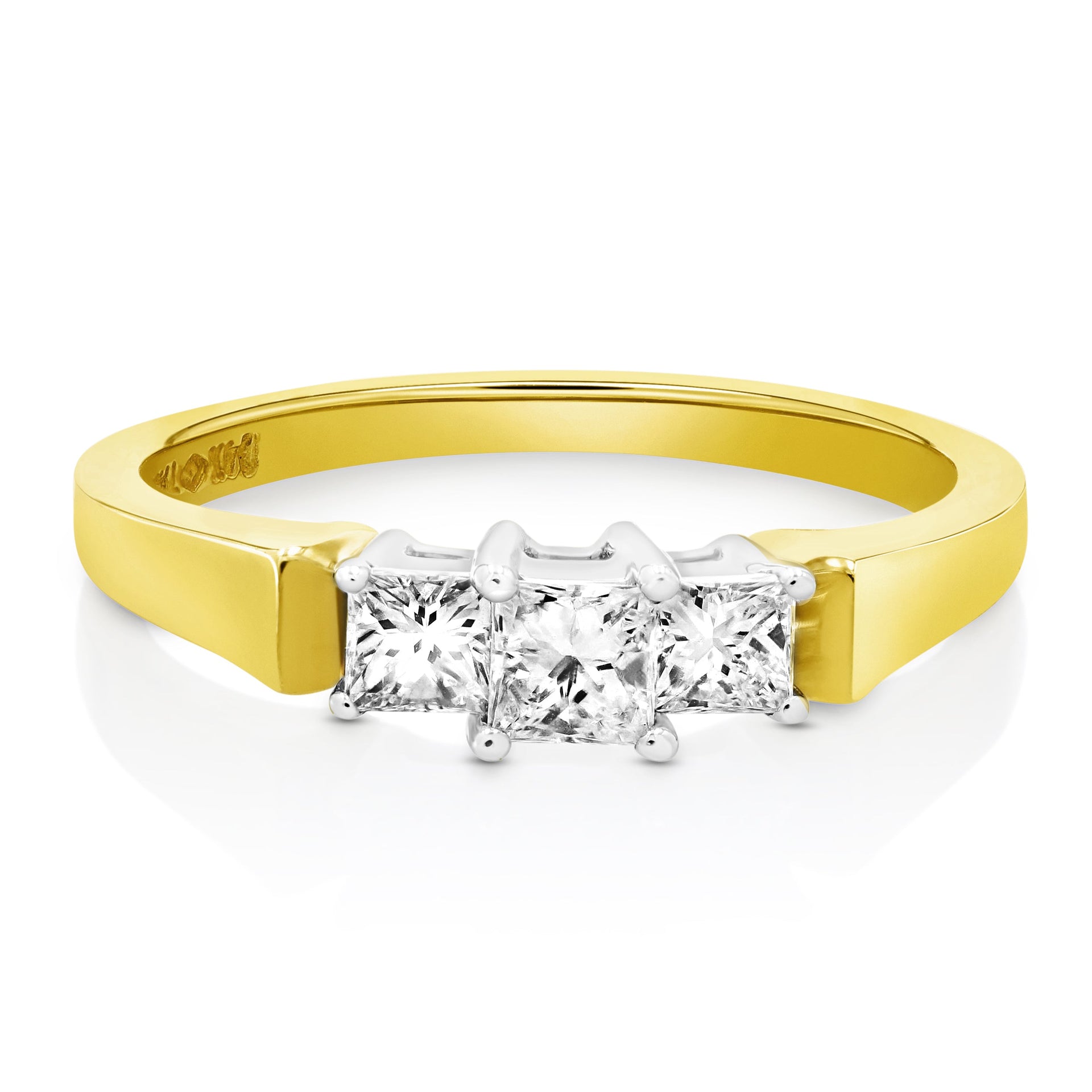 1/2 cttw Diamond 3 Stone Ring 14K Yellow Gold