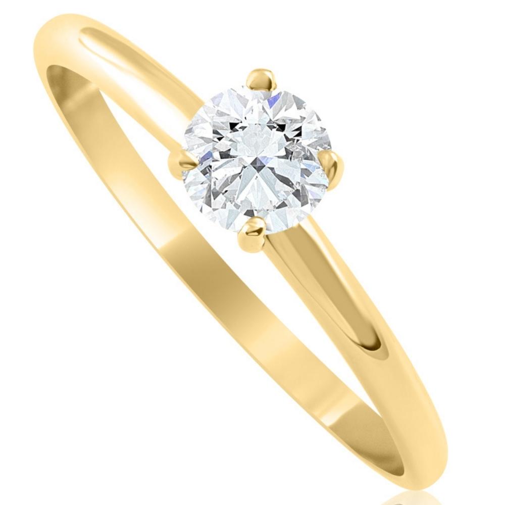 14k Yellow Gold 5/8 ct Round Solitaire Diamond Engagement Ring