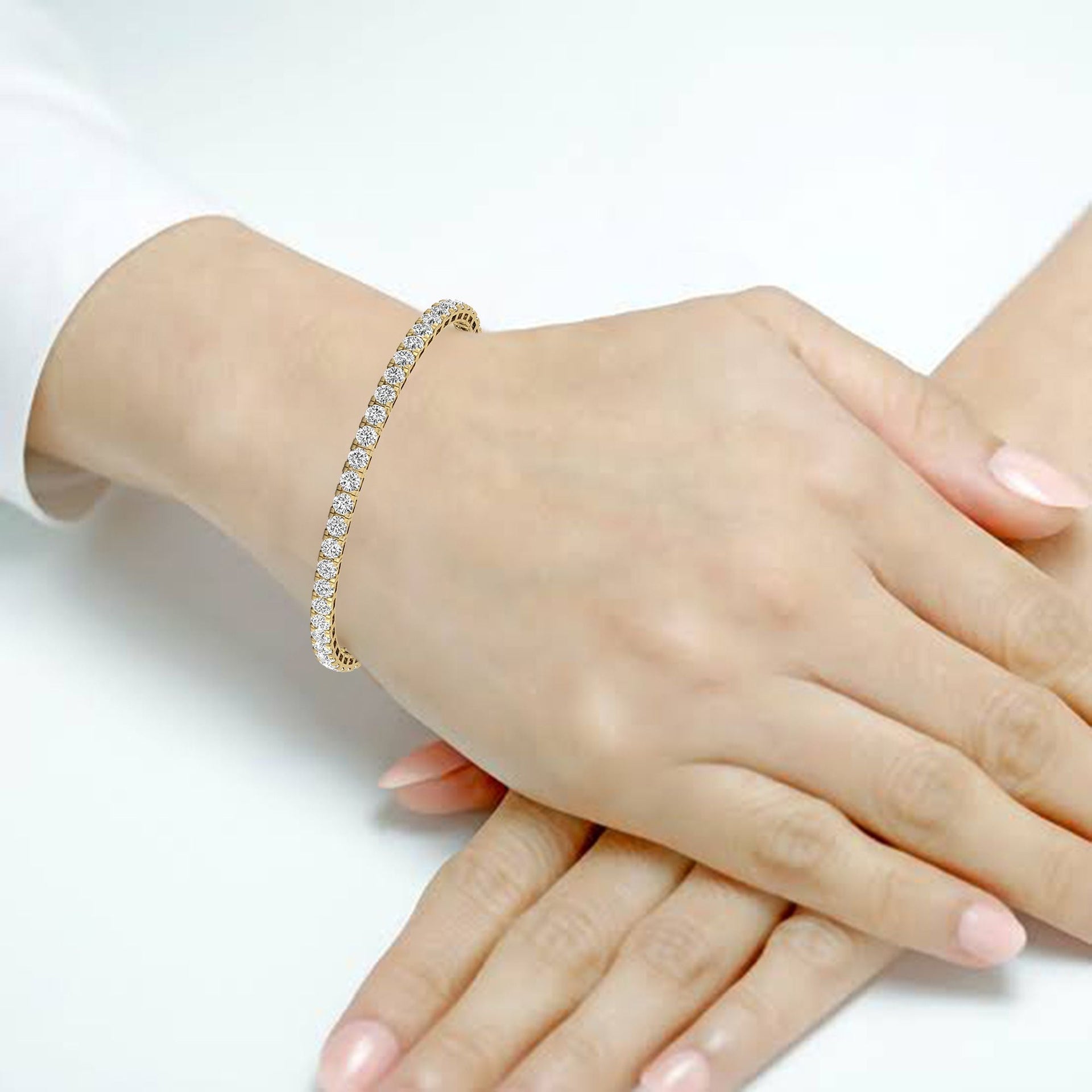 Diana M Lab 5 Carat TW Diamond Tennis Bracelet in 14K YELLOW Gold