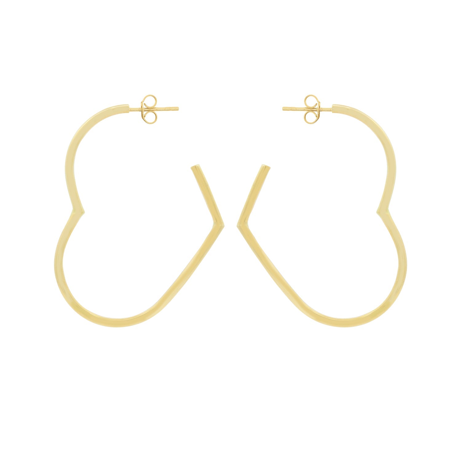 Gold Heart Hoop Earrings