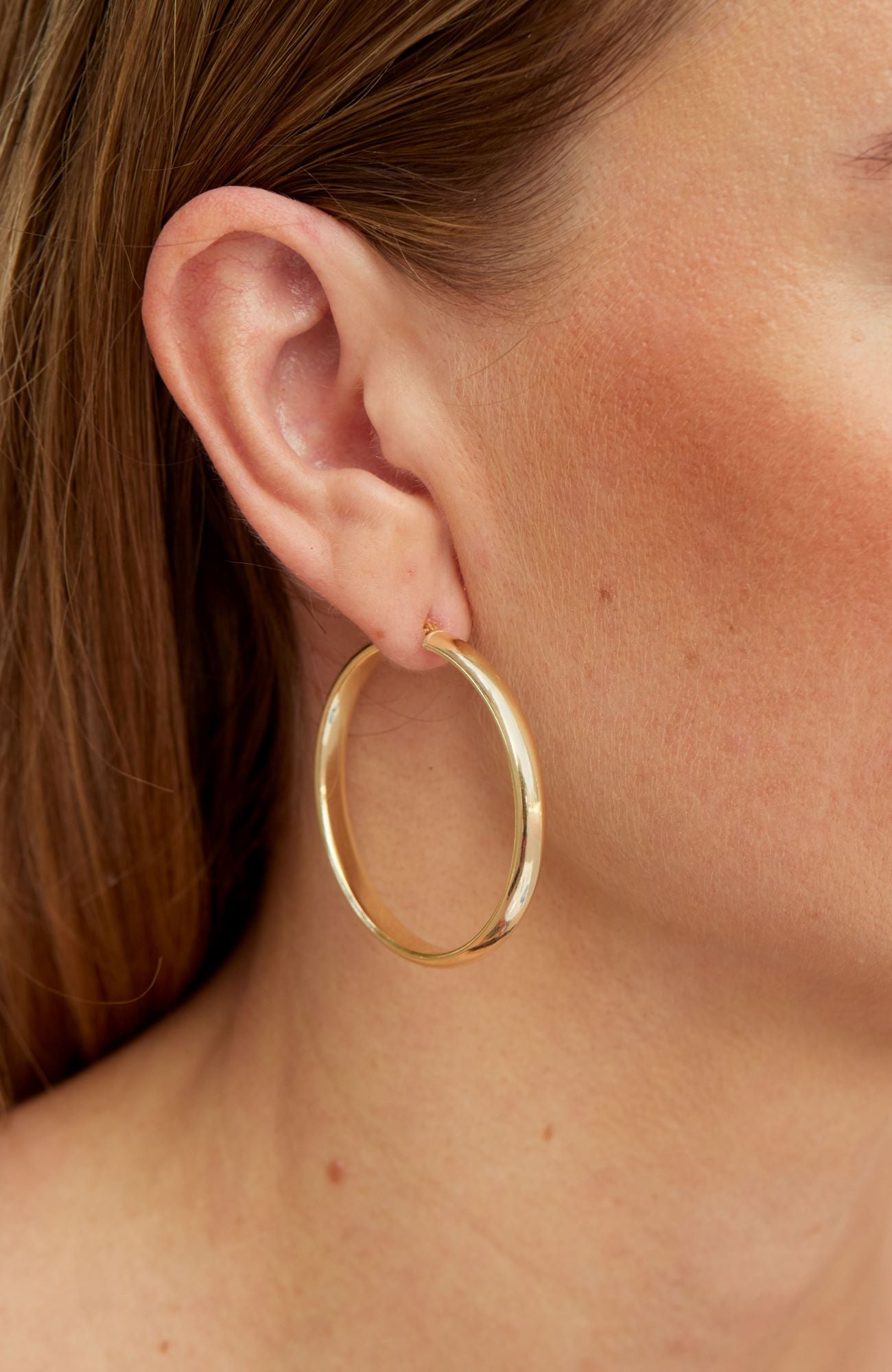 18K ITALIAN GOLD PLATED HOOP 40mm