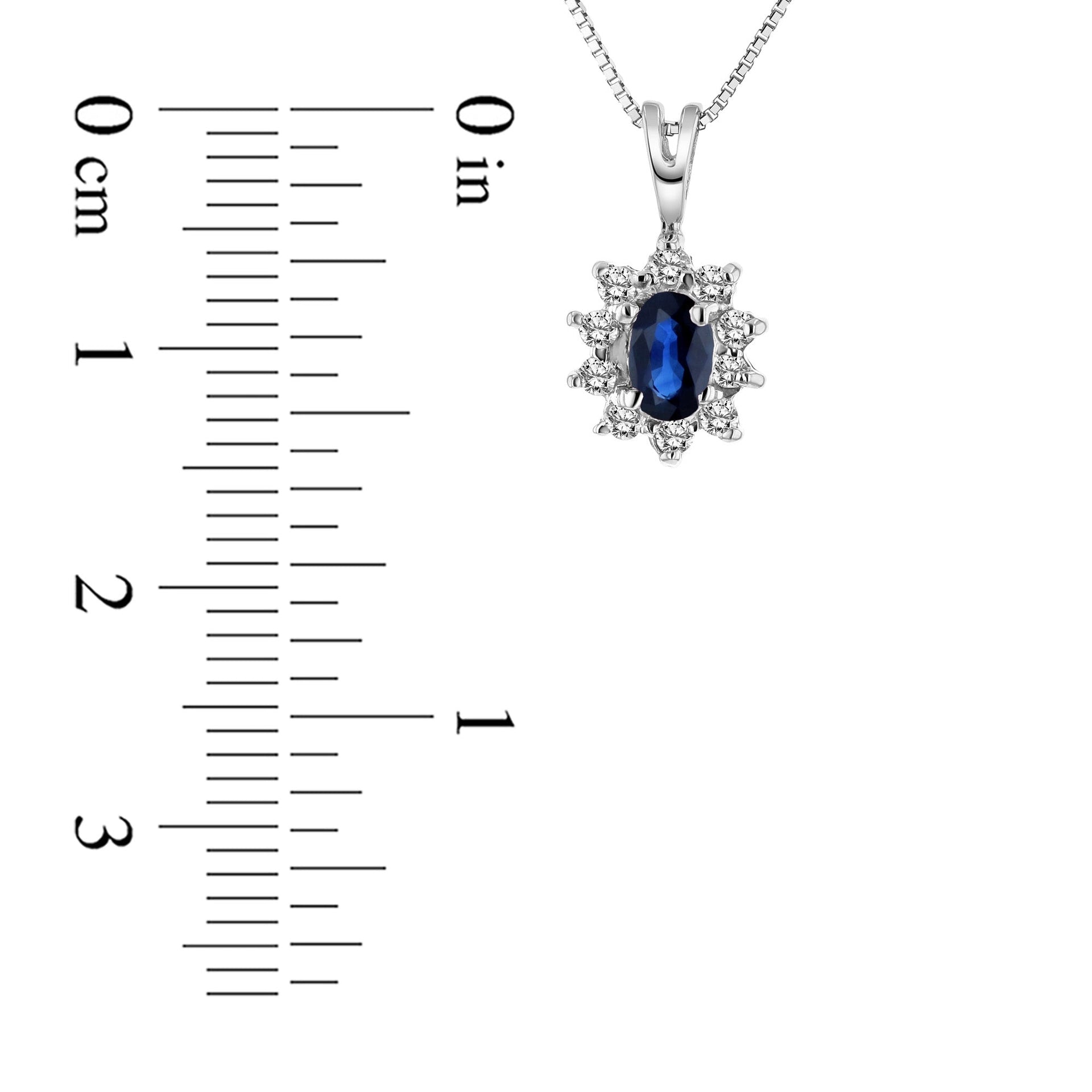 0.35cttw Diamond and Sapphire Pendant in 14k Gold