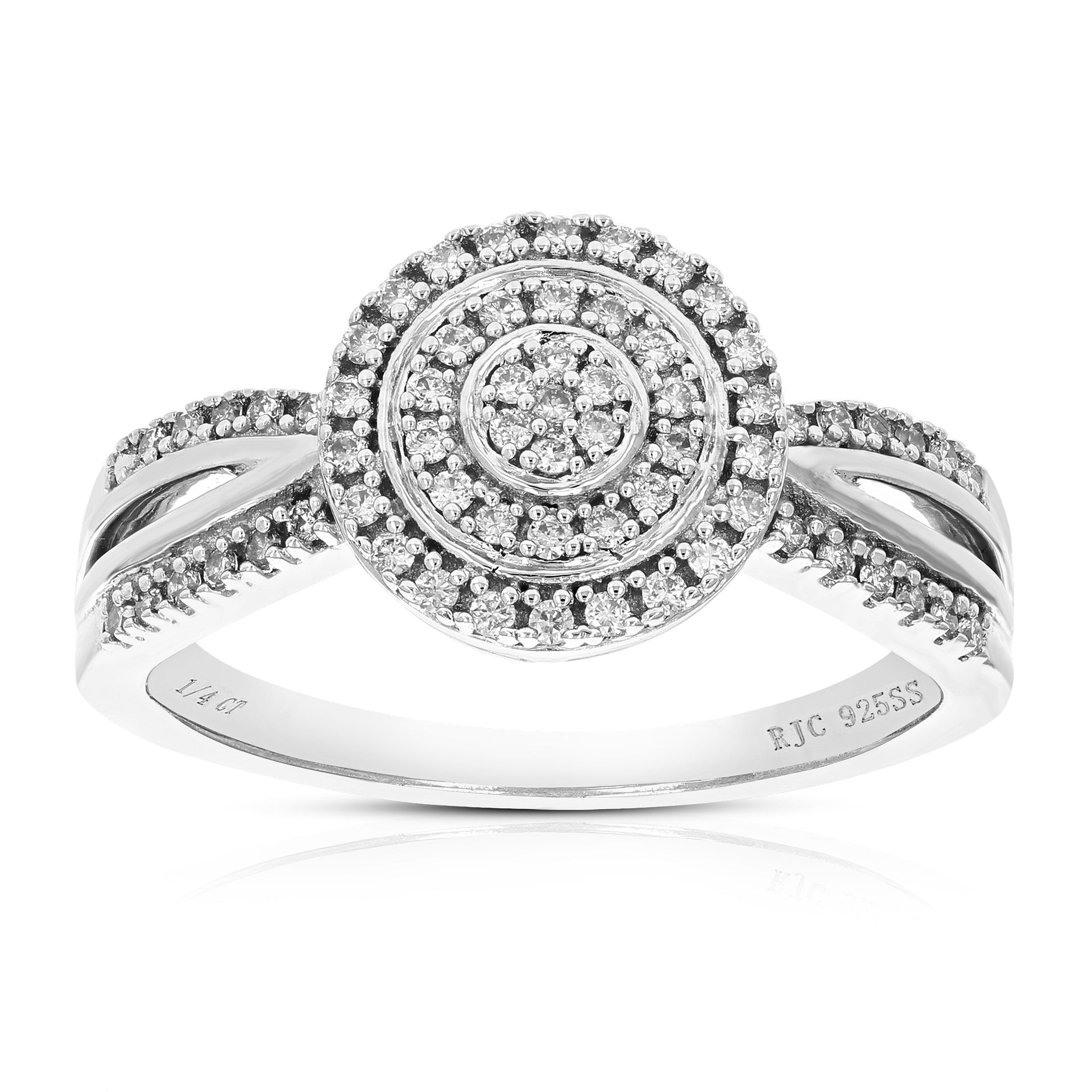 1/4 cttw Round Lab Grown Diamond Engagement Ring For Women .925 Sterling Silver